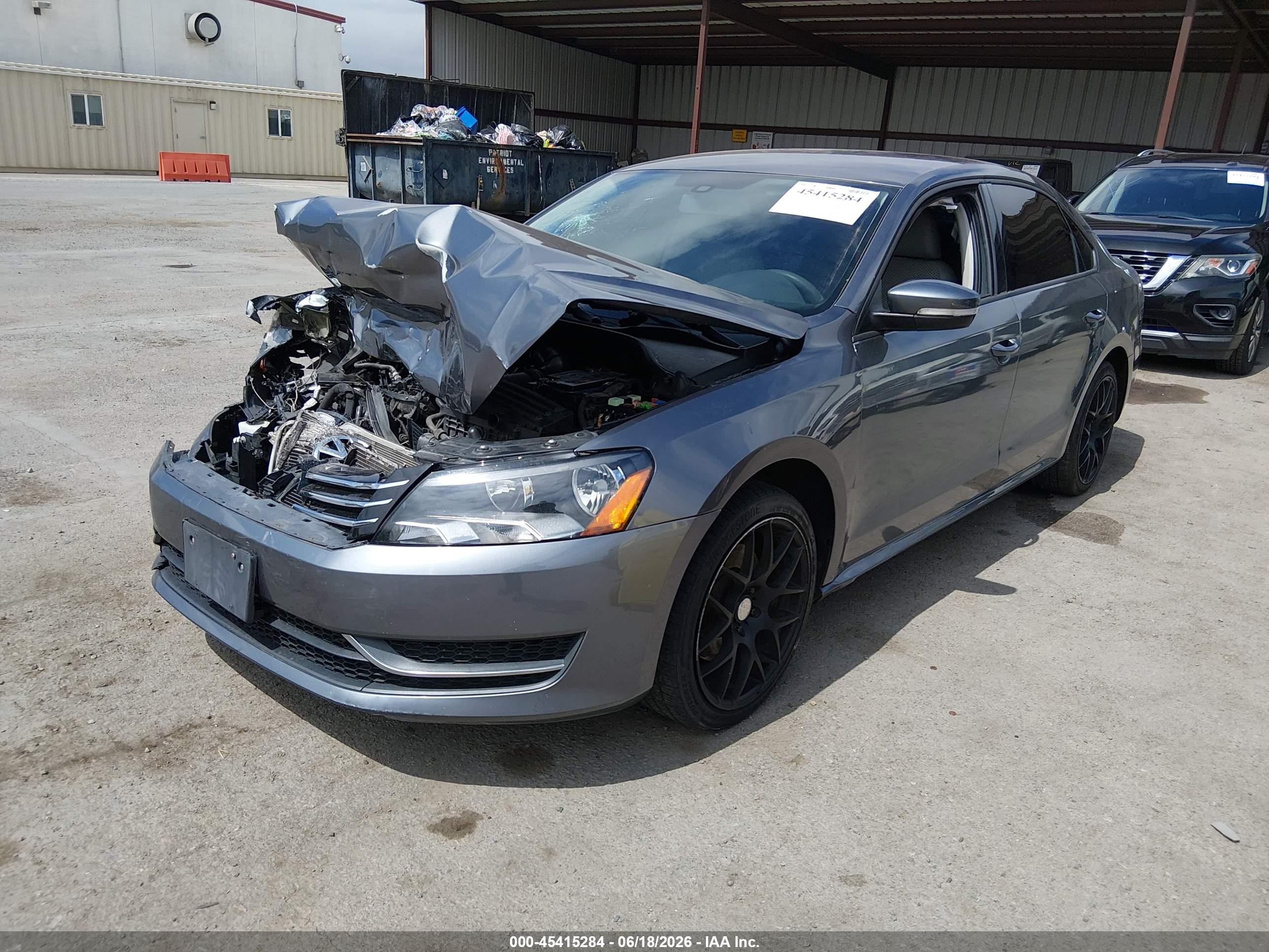 2015 Volkswagen Passat 1.8t S Gray vin: 1VWAT7A3XFC026963