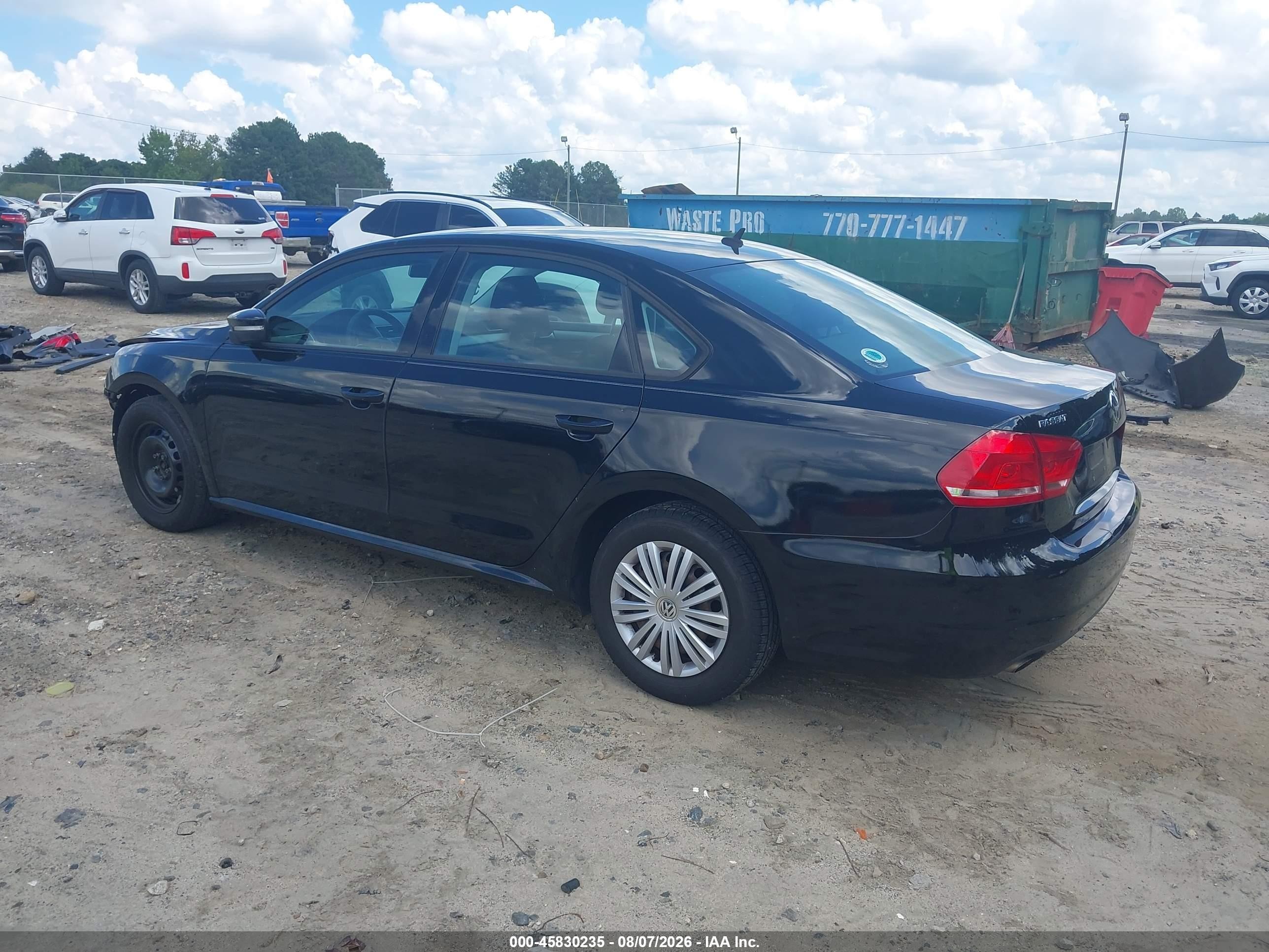 2015 Volkswagen Passat 1.8t S Black vin: 1VWAT7A3XFC069733