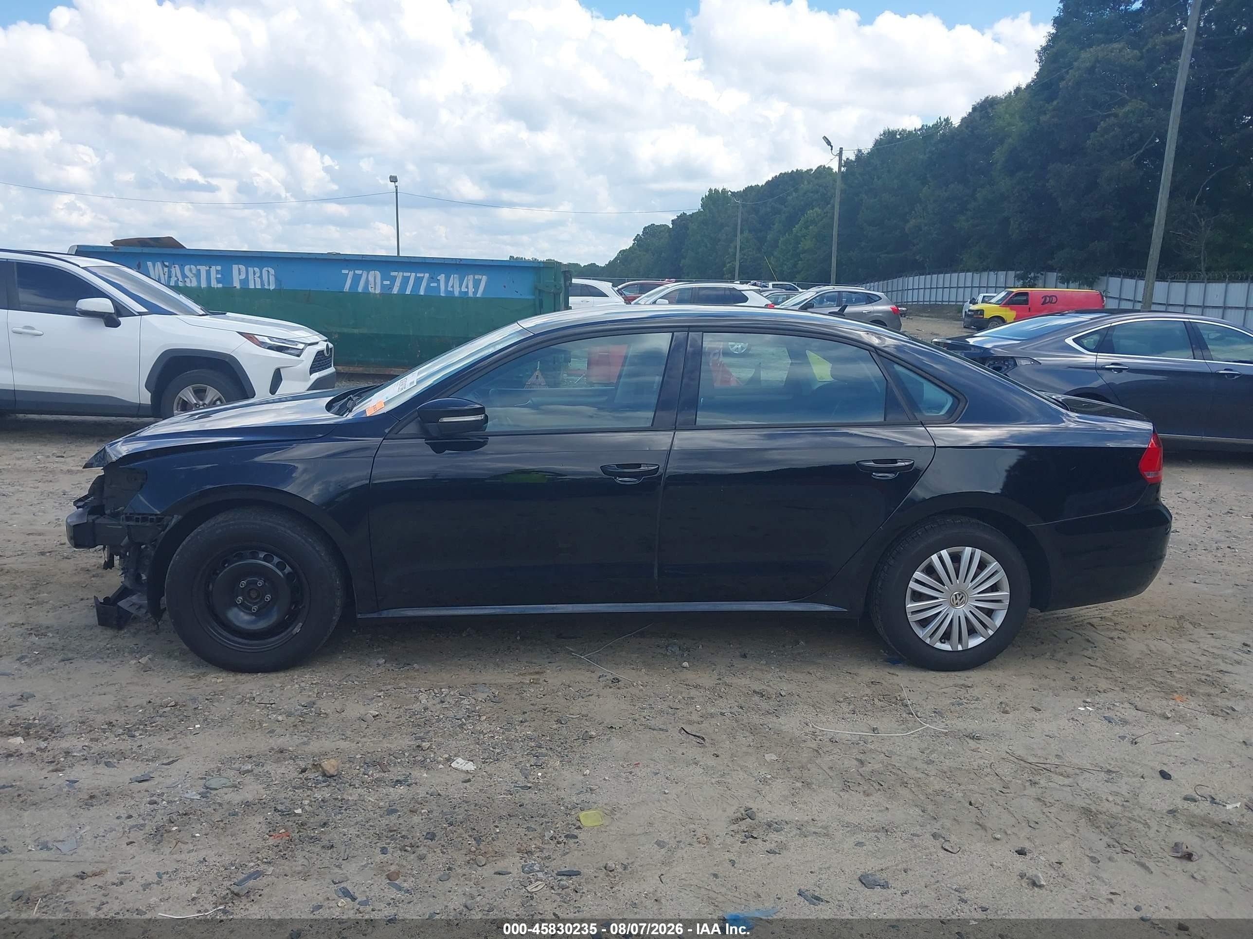 2015 Volkswagen Passat 1.8t S Black vin: 1VWAT7A3XFC069733
