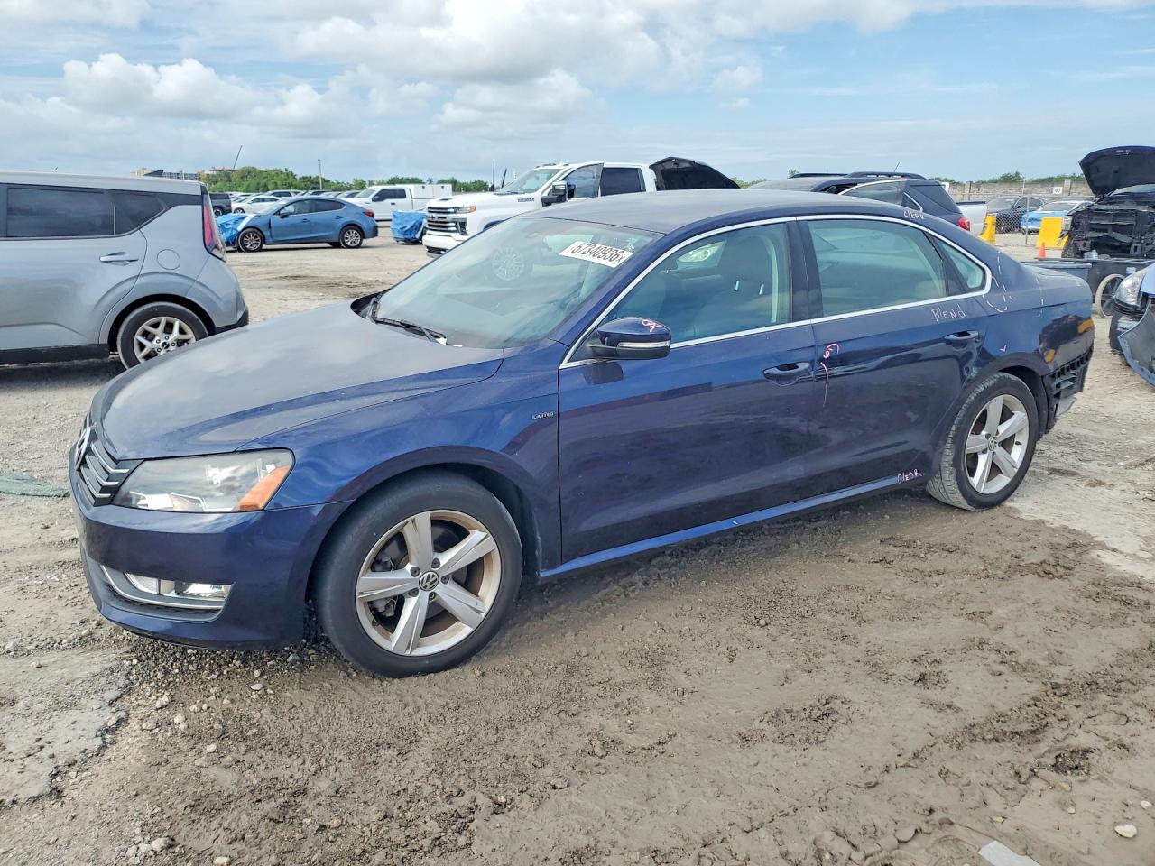 2015 Volkswagen Passat S Blue vin: 1VWAT7A3XFC096060