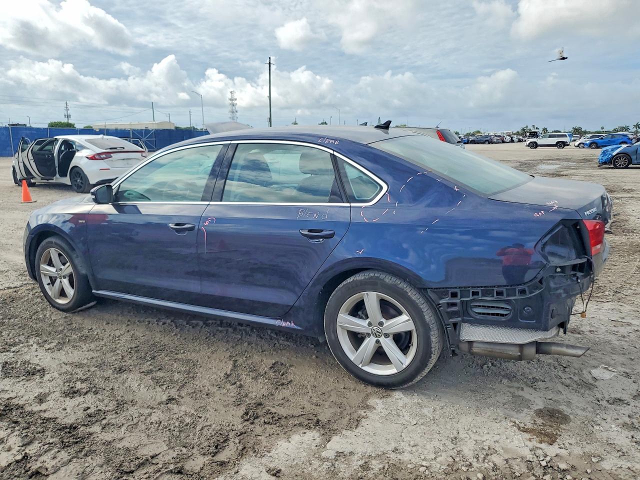 2015 Volkswagen Passat S Blue vin: 1VWAT7A3XFC096060