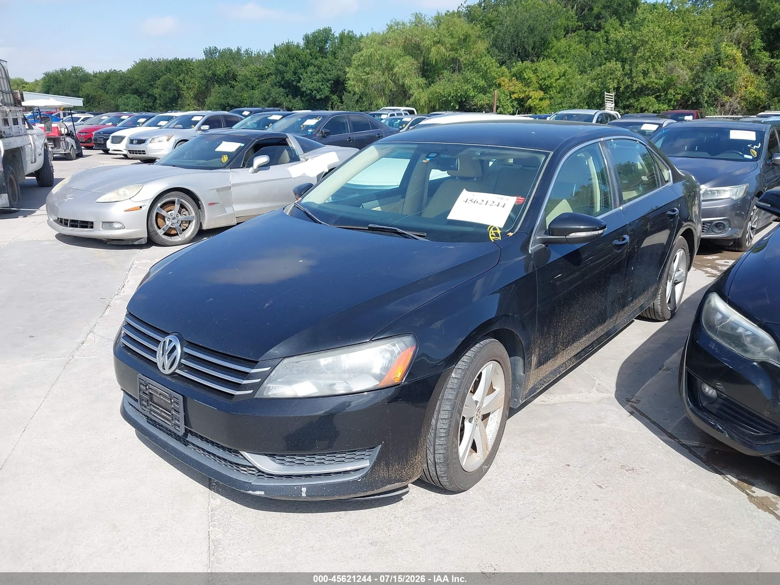2012 Volkswagen Passat 2.5l Se Черный vin: 1VWBH7A30CC018937