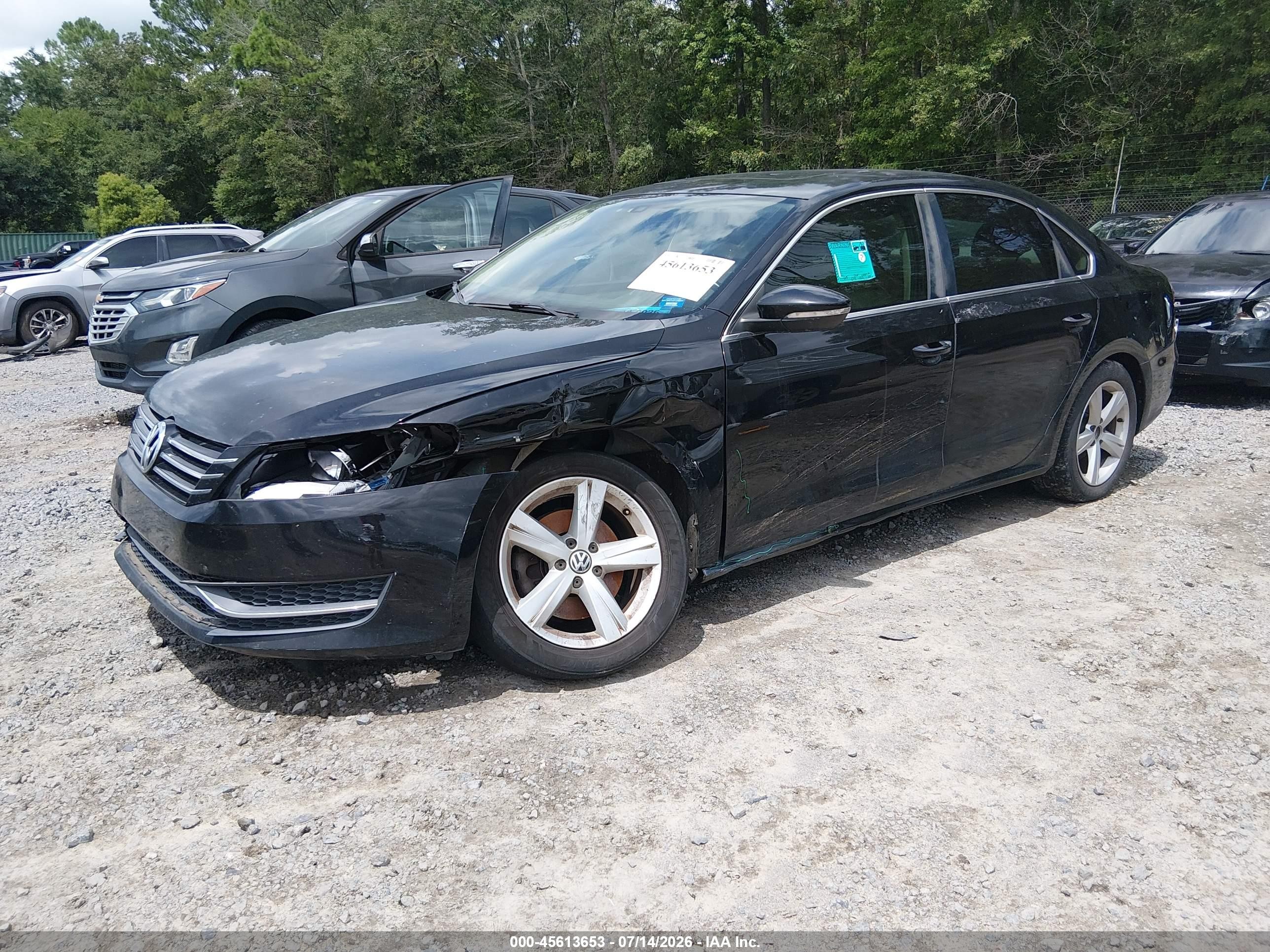 2012 Volkswagen Passat 2.5l Se Black vin: 1VWBH7A30CC050660