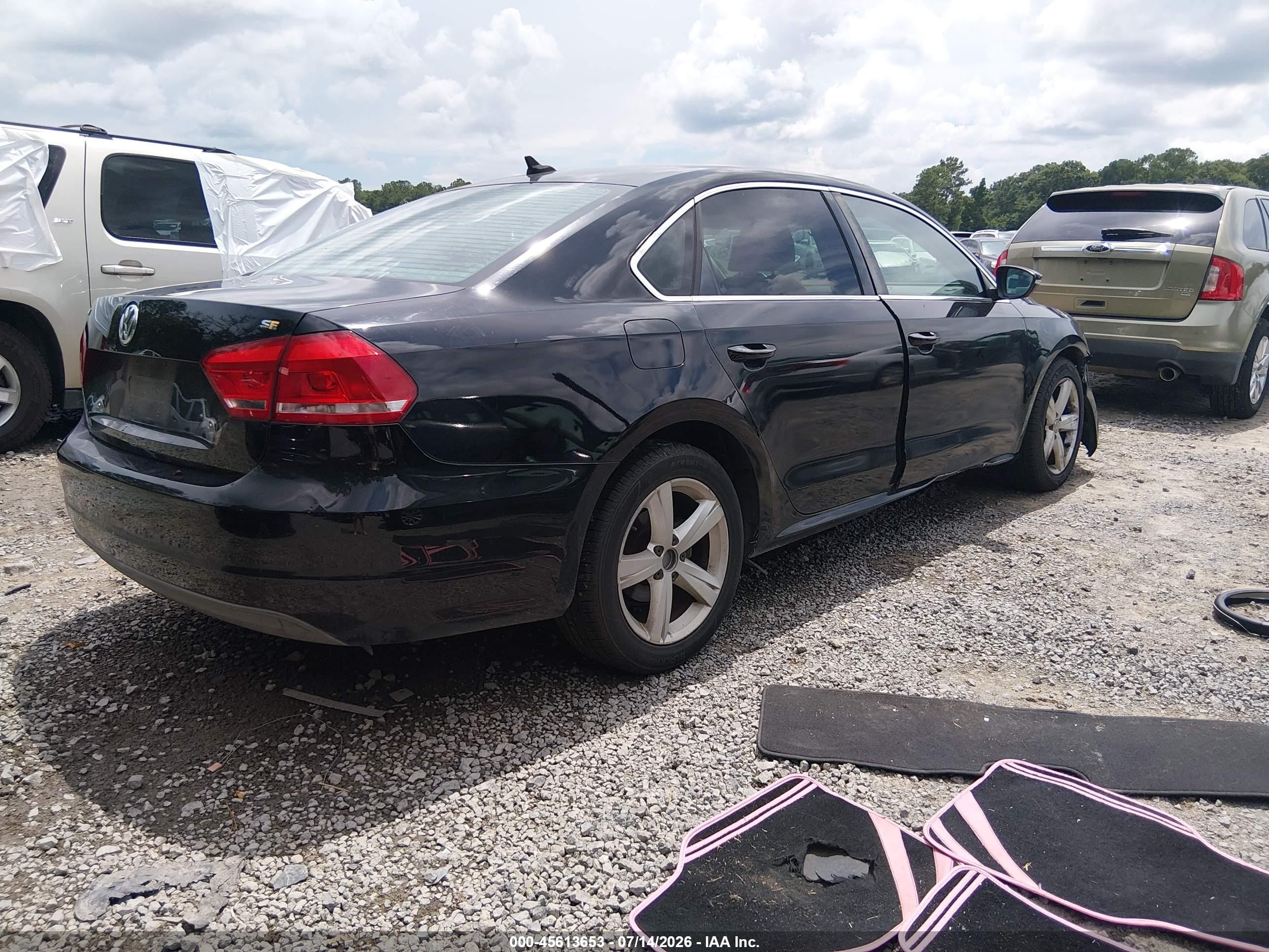 2012 Volkswagen Passat 2.5l Se Black vin: 1VWBH7A30CC050660