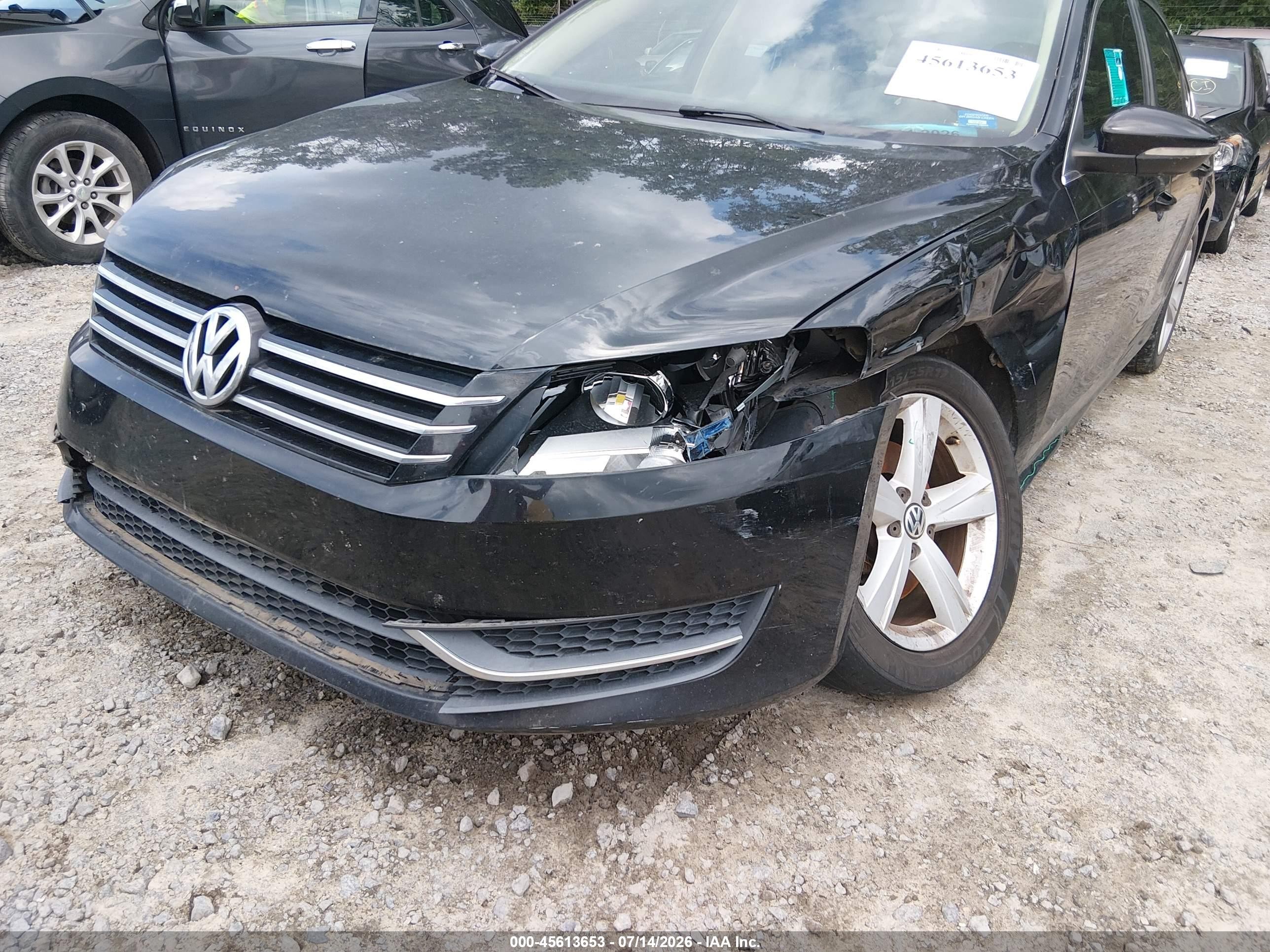2012 Volkswagen Passat 2.5l Se Black vin: 1VWBH7A30CC050660
