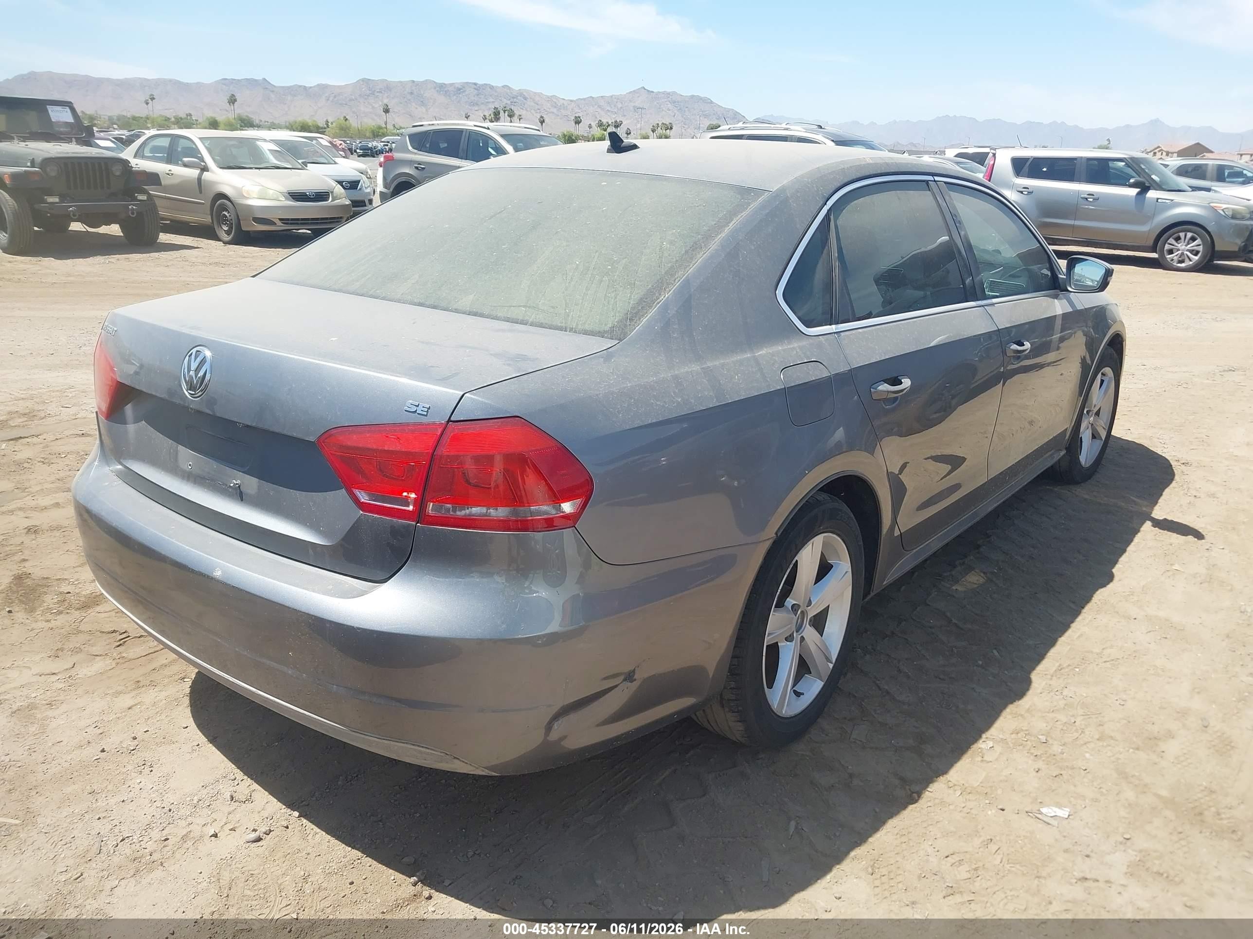 2013 Volkswagen Passat 2.5l Se Gray vin: 1VWBH7A30DC021242