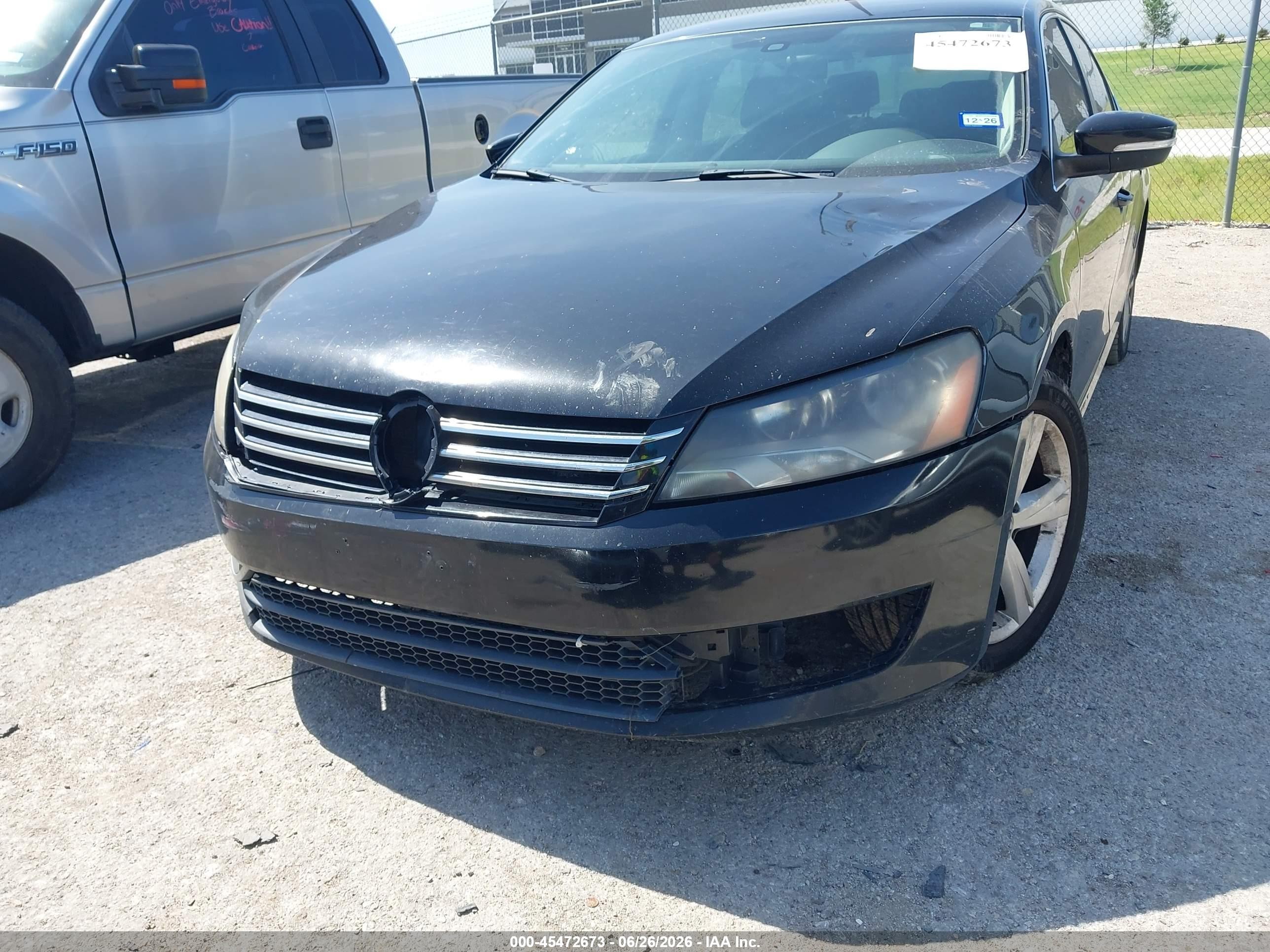 2013 Volkswagen Passat 2.5l Se Black vin: 1VWBH7A30DC120188
