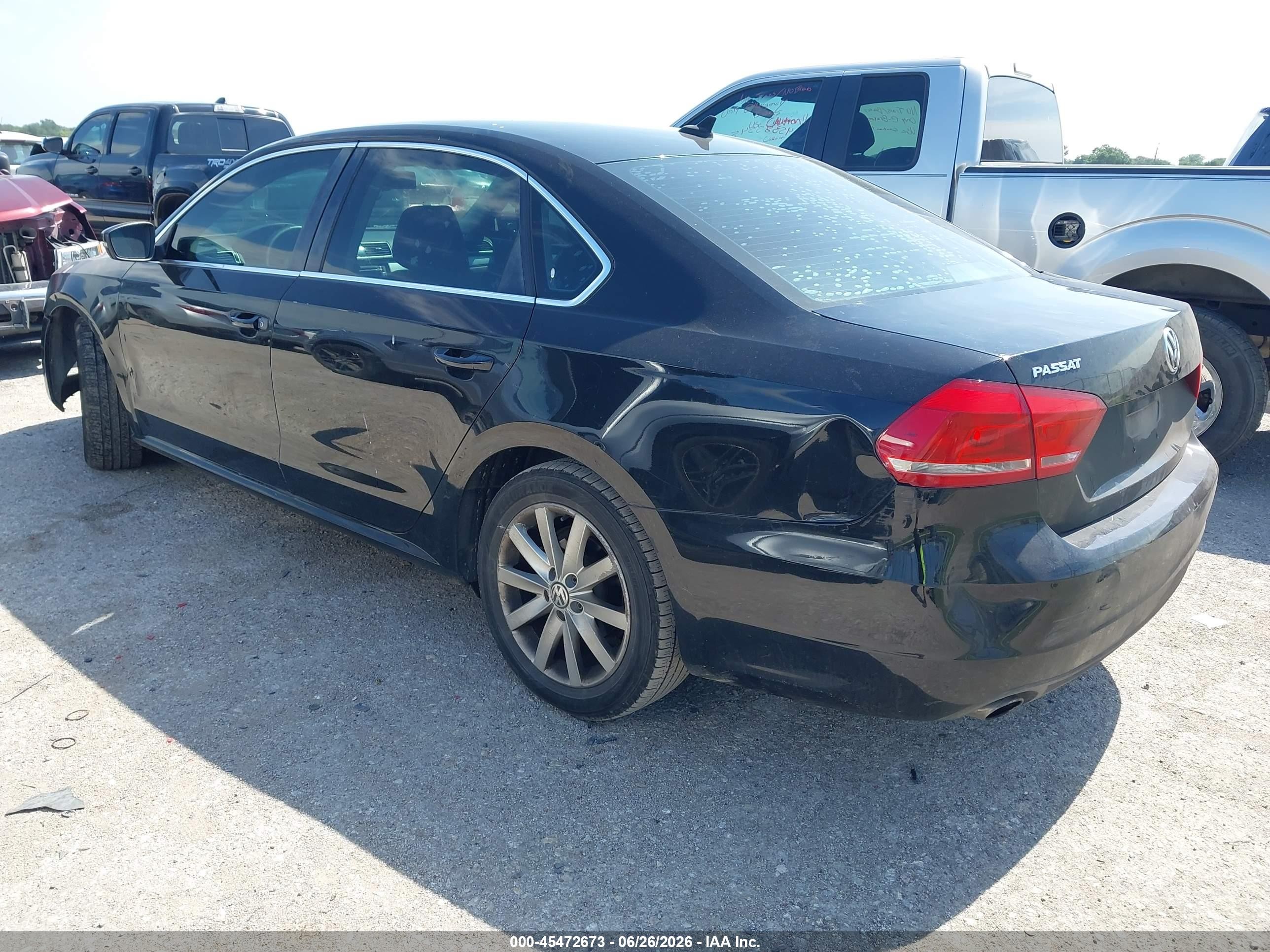 2013 Volkswagen Passat 2.5l Se Black vin: 1VWBH7A30DC120188
