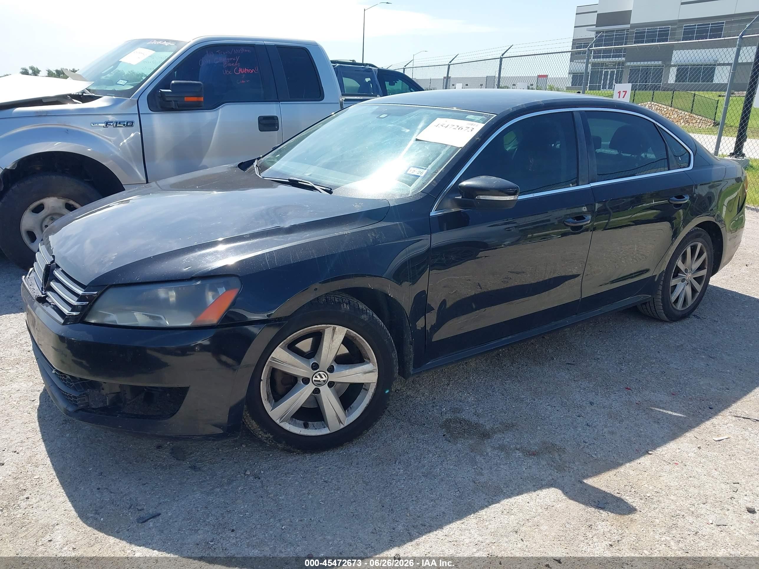 2013 Volkswagen Passat 2.5l Se Black vin: 1VWBH7A30DC120188
