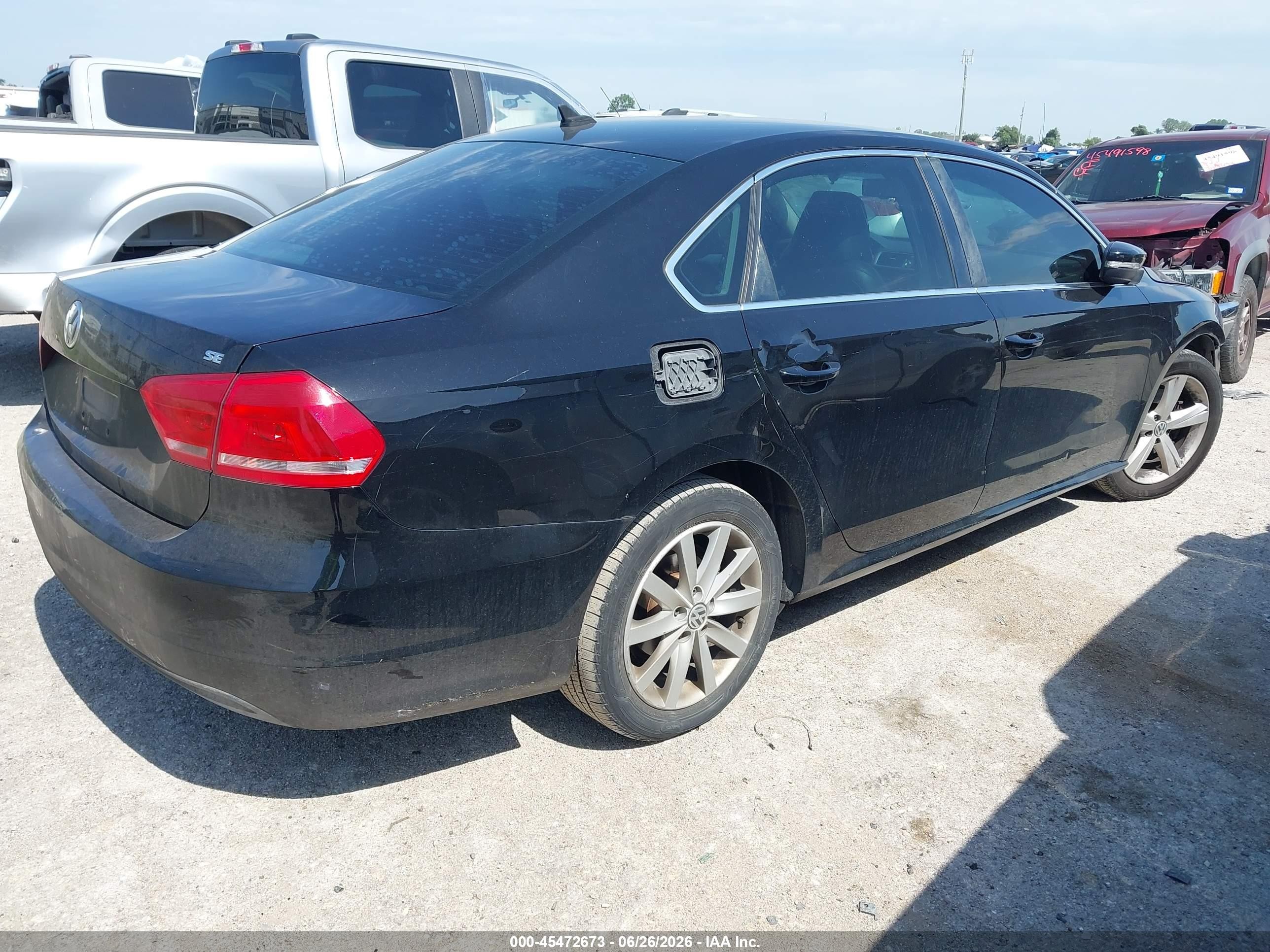 2013 Volkswagen Passat 2.5l Se Black vin: 1VWBH7A30DC120188