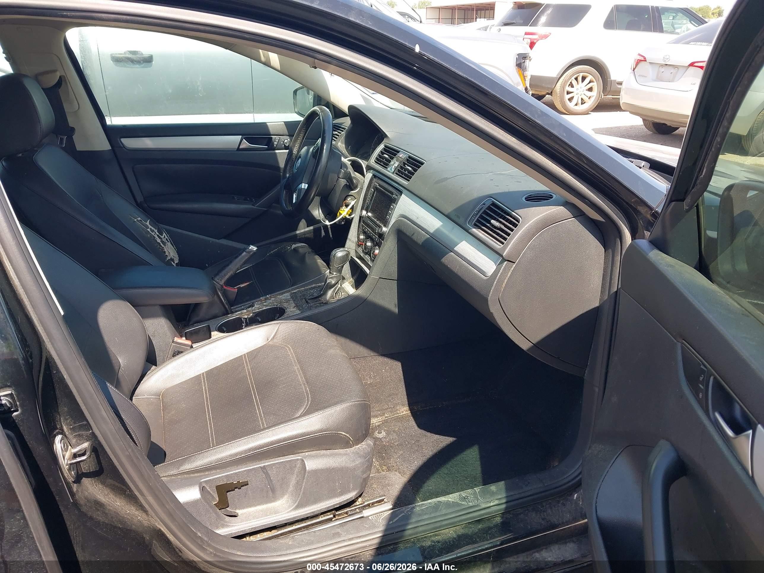 2013 Volkswagen Passat 2.5l Se Black vin: 1VWBH7A30DC120188