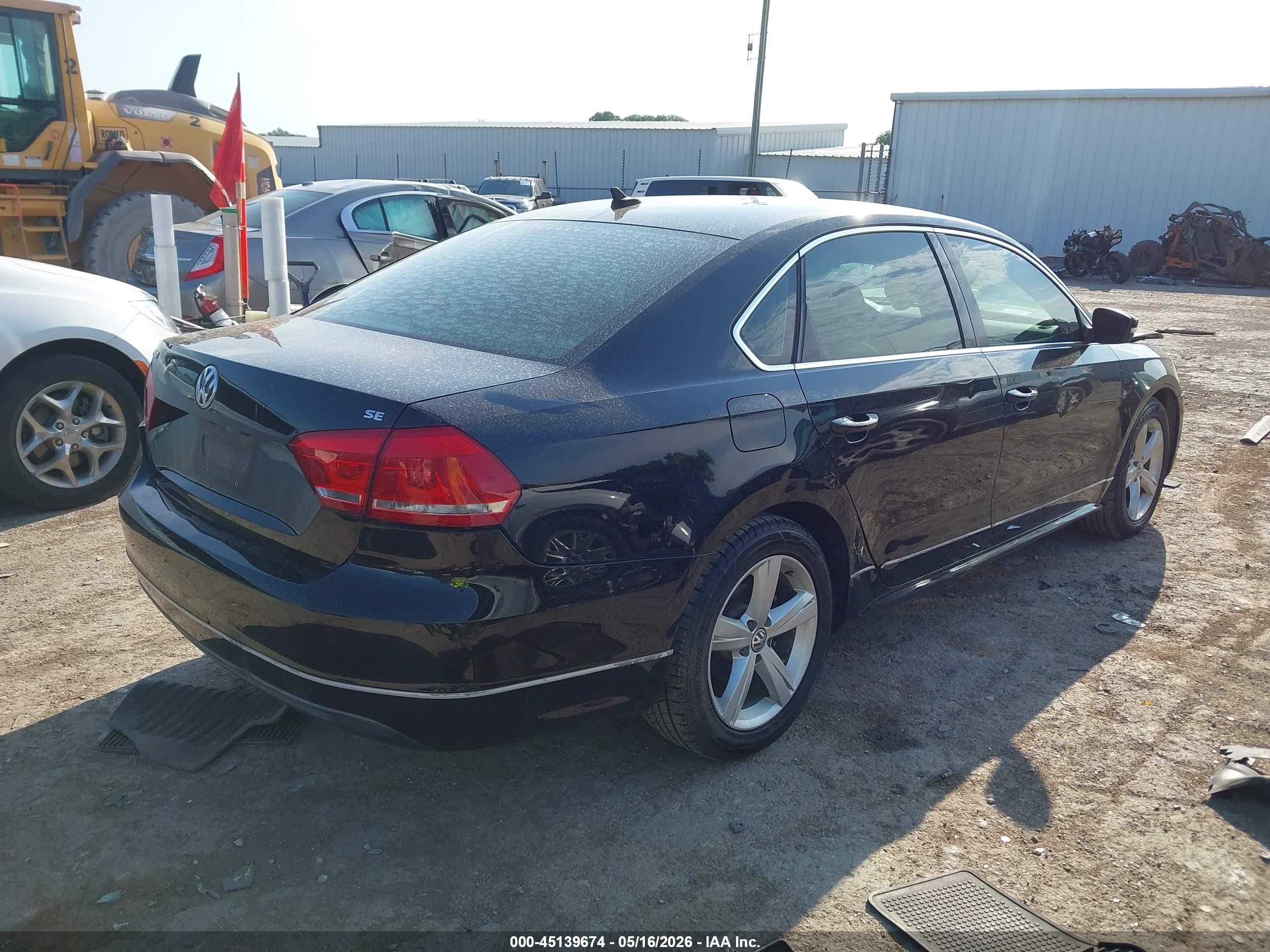 2013 Volkswagen Passat 2.5l Se Black vin: 1VWBH7A30DC145351