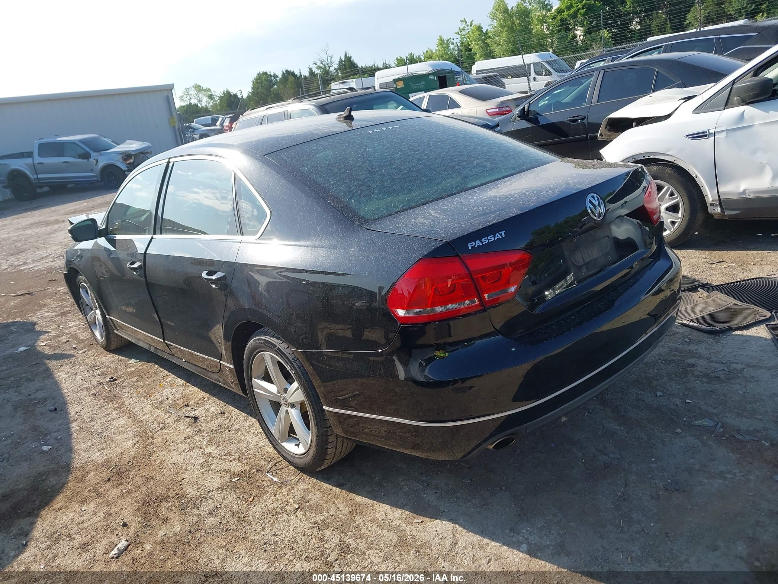2013 Volkswagen Passat 2.5l Se Black vin: 1VWBH7A30DC145351