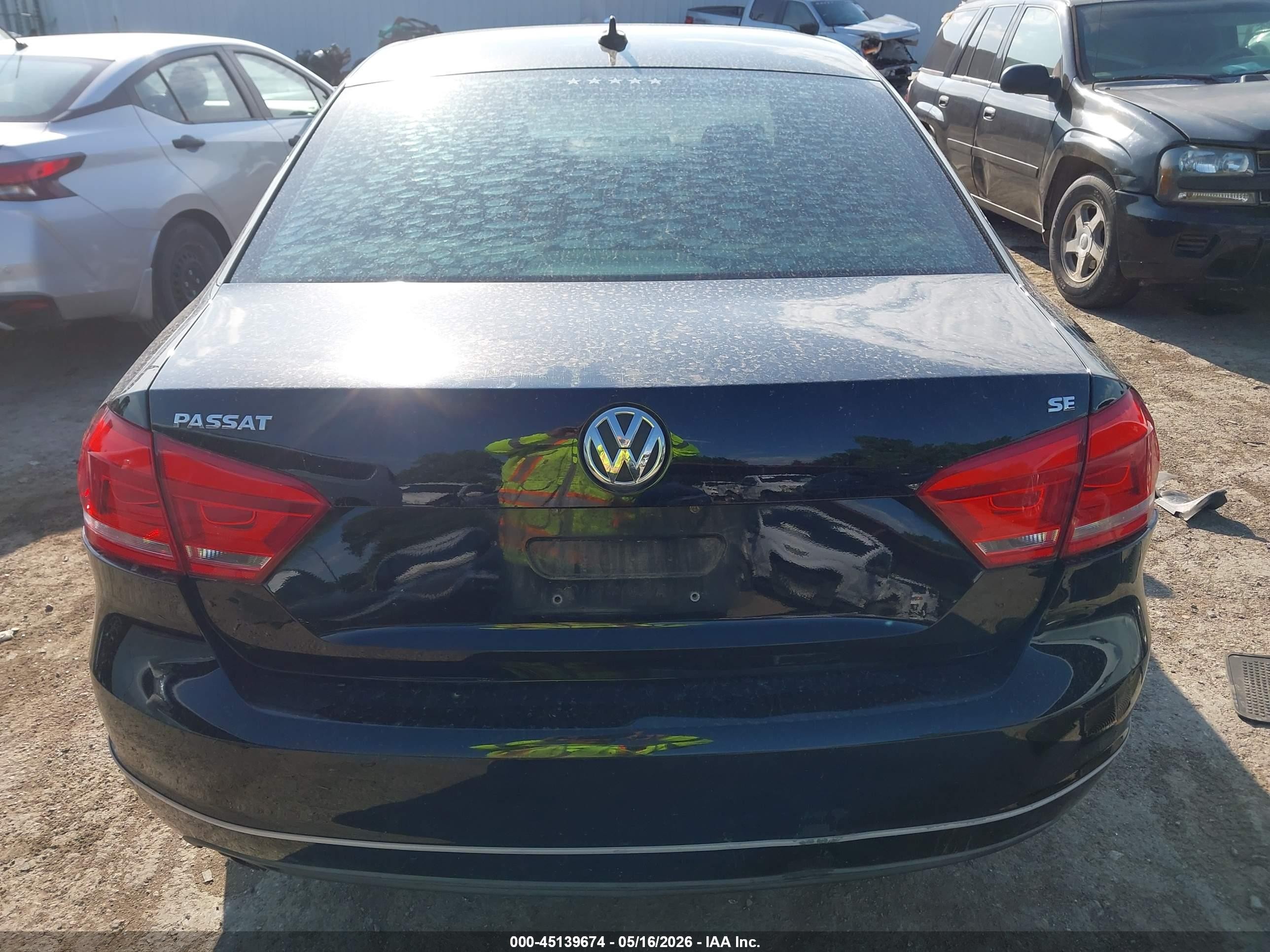 2013 Volkswagen Passat 2.5l Se Black vin: 1VWBH7A30DC145351