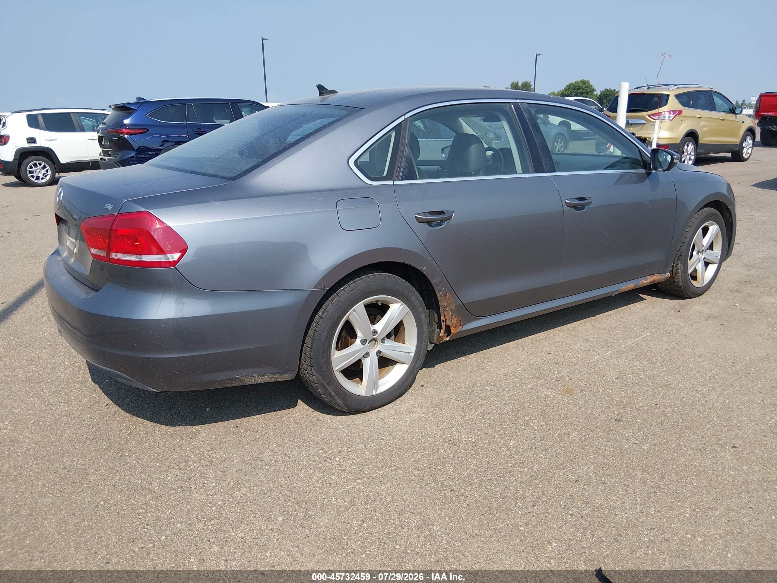 2012 Volkswagen Passat 2.5l Se Серый vin: 1VWBH7A31CC045371