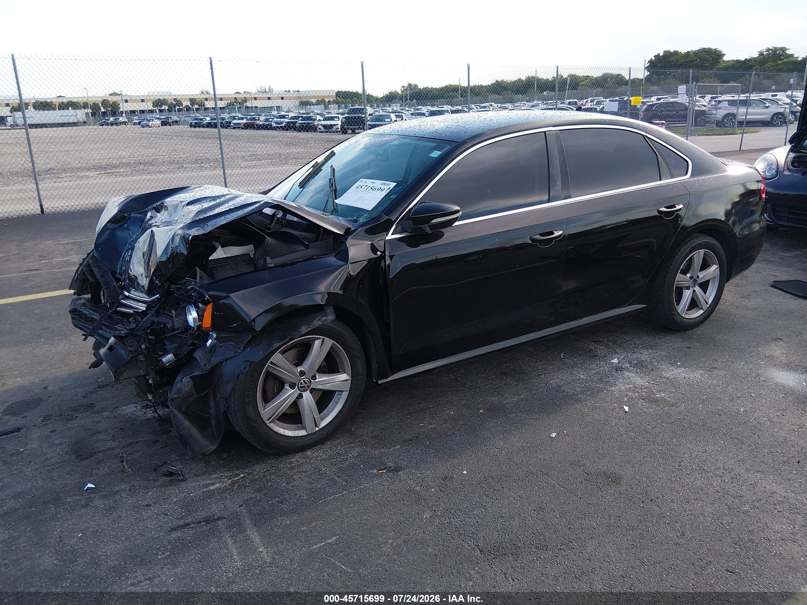 2012 Volkswagen Passat 2.5l Se Black vin: 1VWBH7A31CC050070