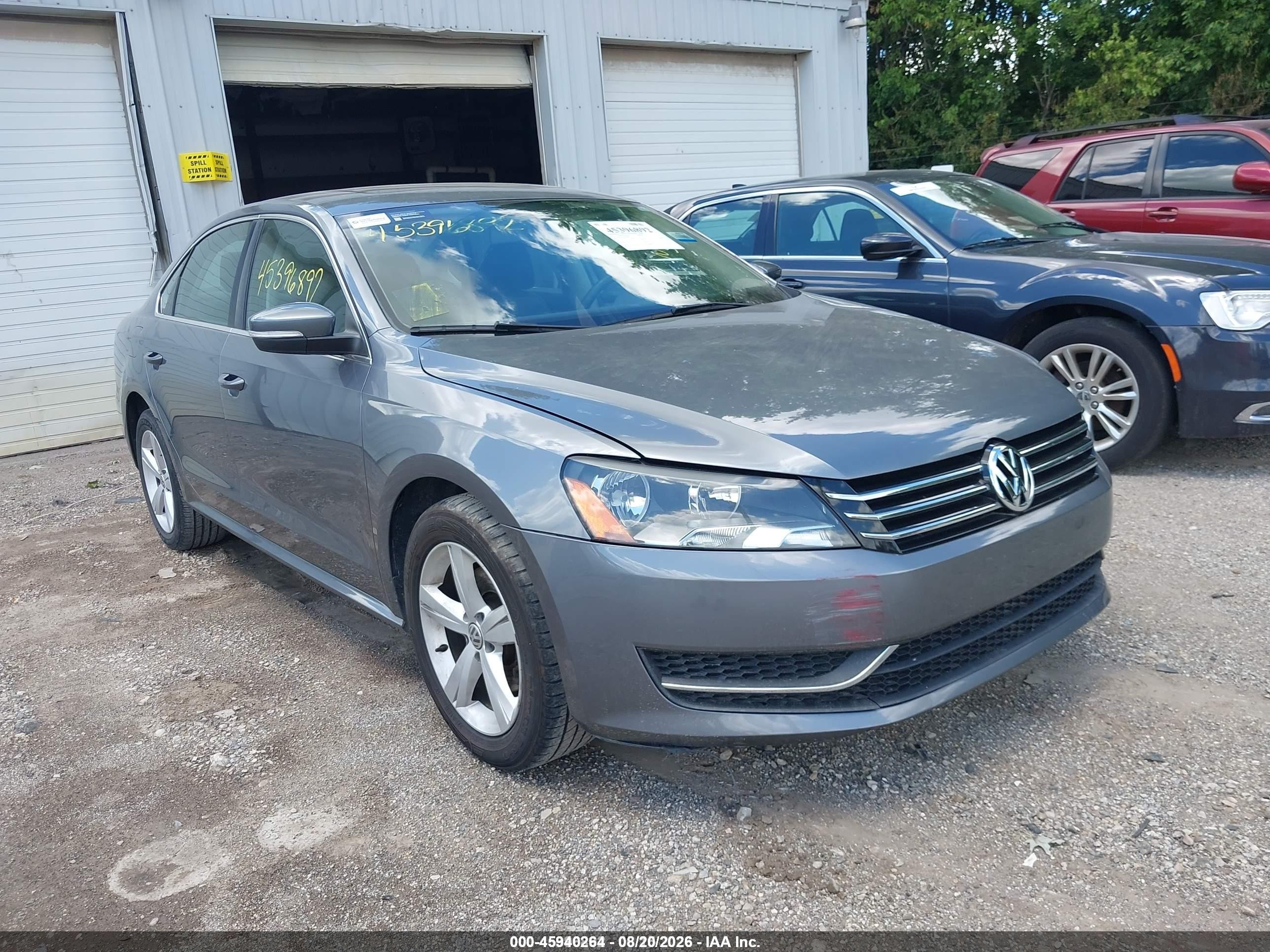 2013 Volkswagen Passat 2.5l Se Gray vin: 1VWBH7A31DC001887