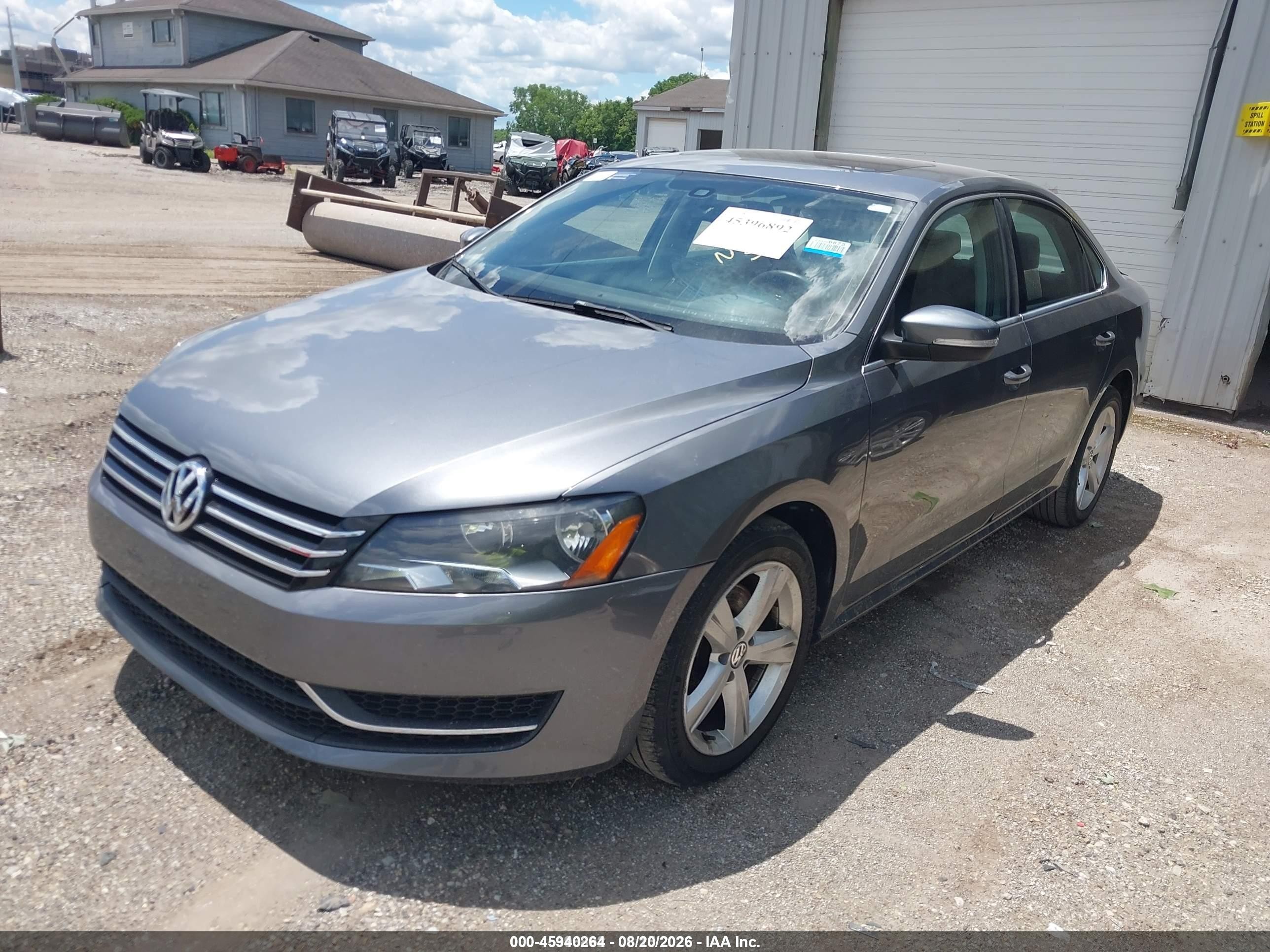2013 Volkswagen Passat 2.5l Se Gray vin: 1VWBH7A31DC001887