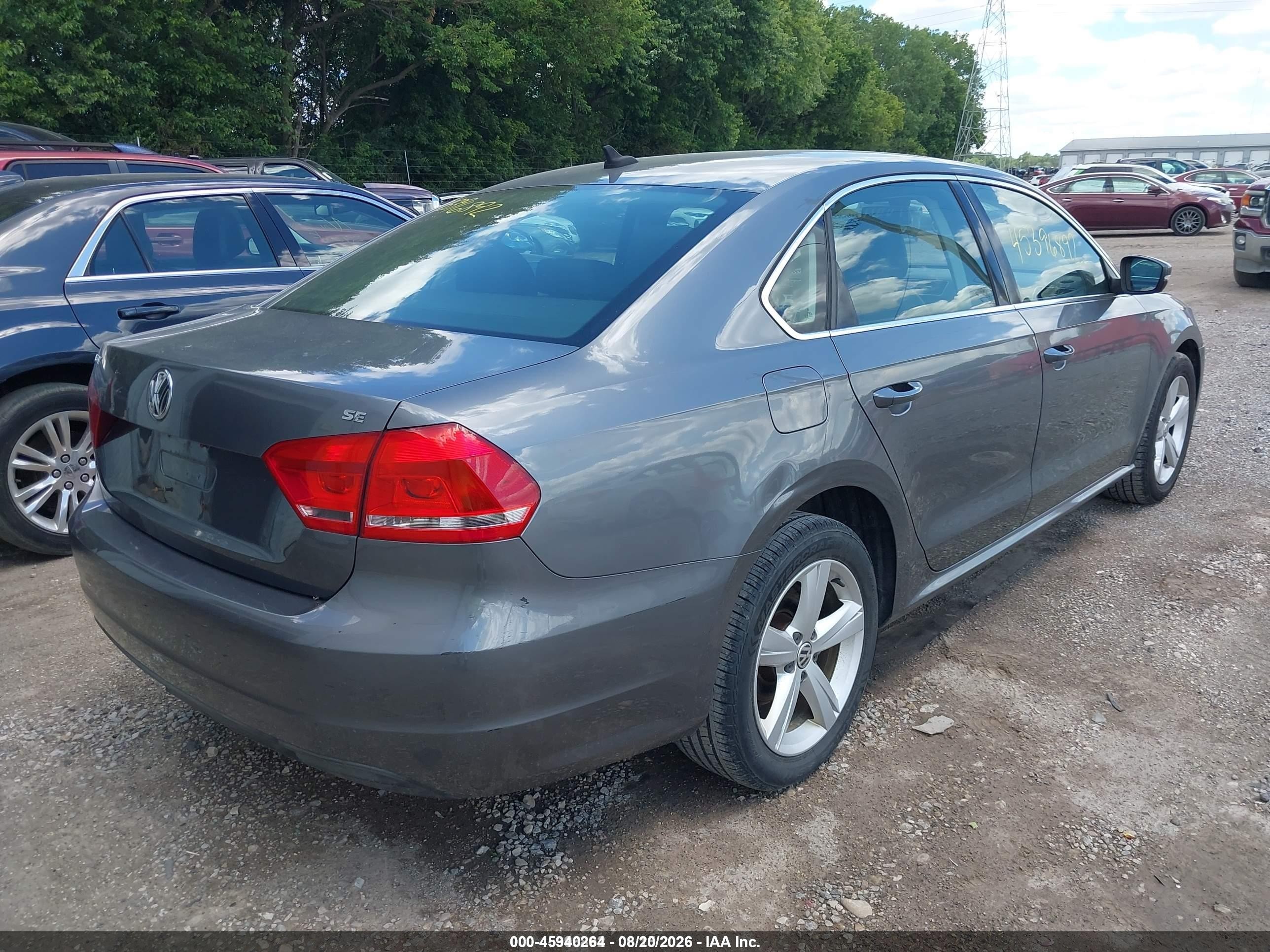 2013 Volkswagen Passat 2.5l Se Gray vin: 1VWBH7A31DC001887
