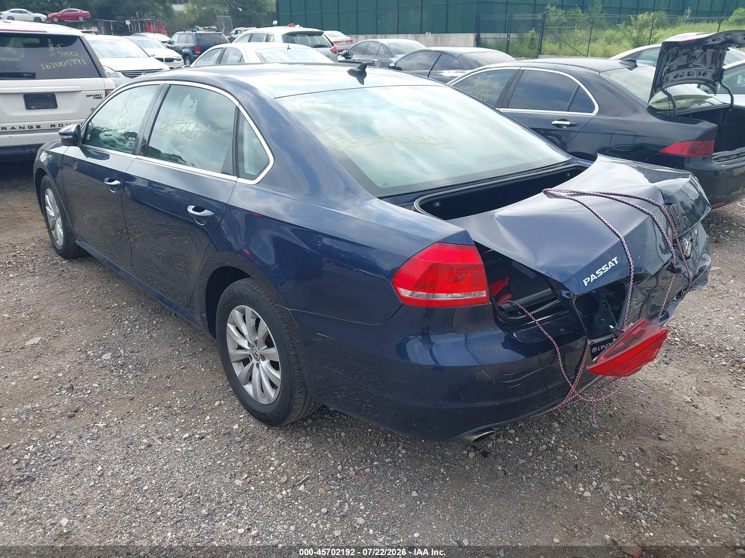 2012 Volkswagen Passat 2.5l Se Blue vin: 1VWBH7A32CC068724