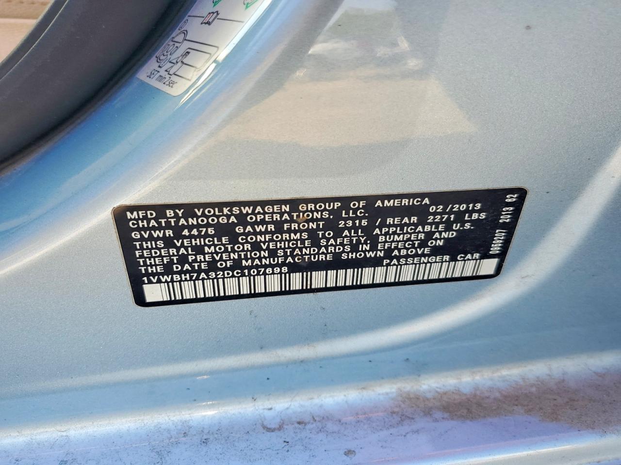 2013 Volkswagen Passat Se Синий vin: 1VWBH7A32DC107698
