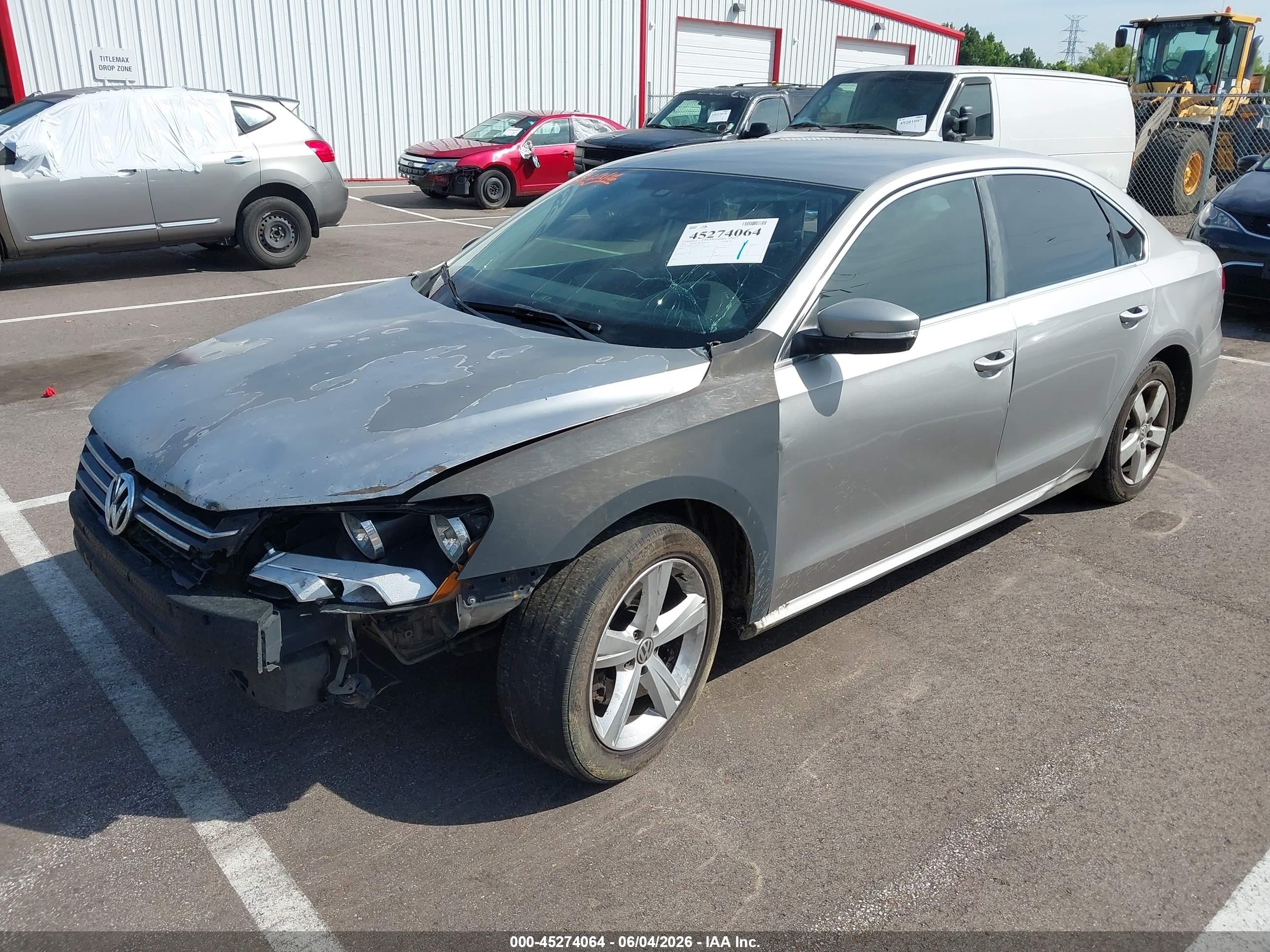 2013 Volkswagen Passat 2.5l Se Gray vin: 1VWBH7A32DC110004