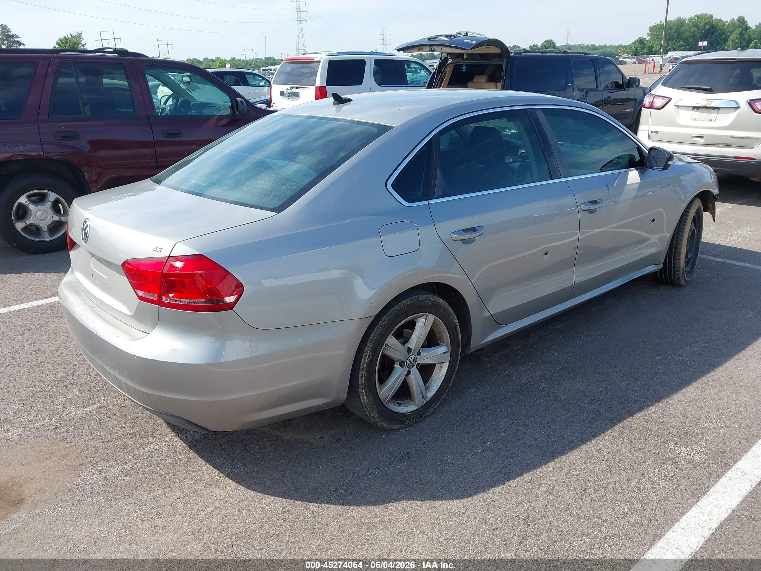 2013 Volkswagen Passat 2.5l Se Gray vin: 1VWBH7A32DC110004