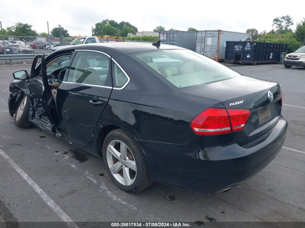 2013 Volkswagen Passat 2.5l Se Black vin: 1VWBH7A32DC116675