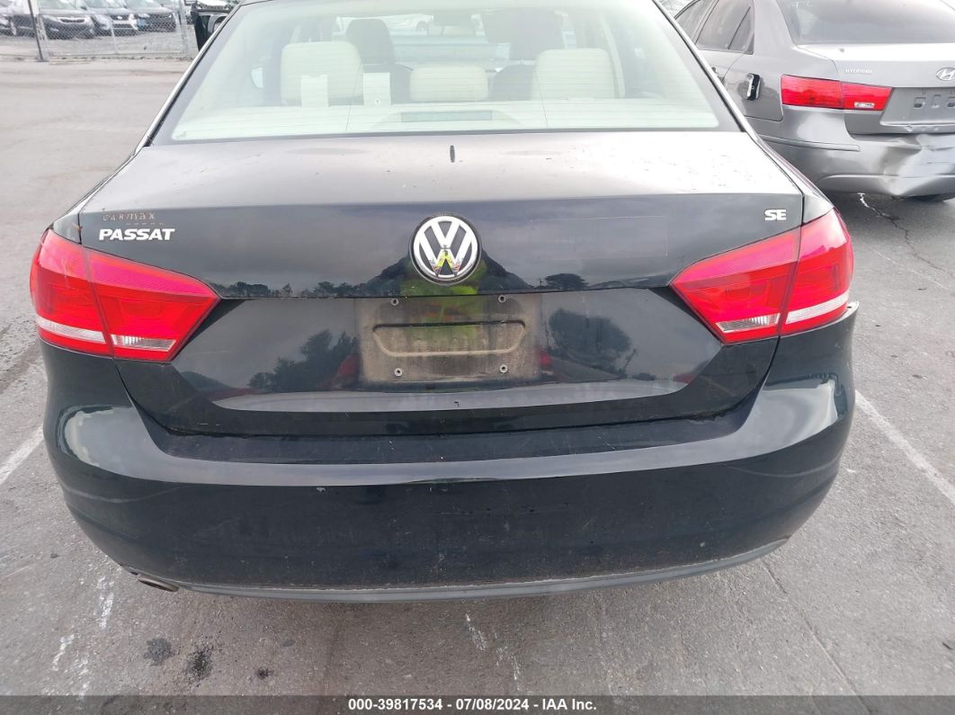 2013 Volkswagen Passat 2.5l Se Black vin: 1VWBH7A32DC116675