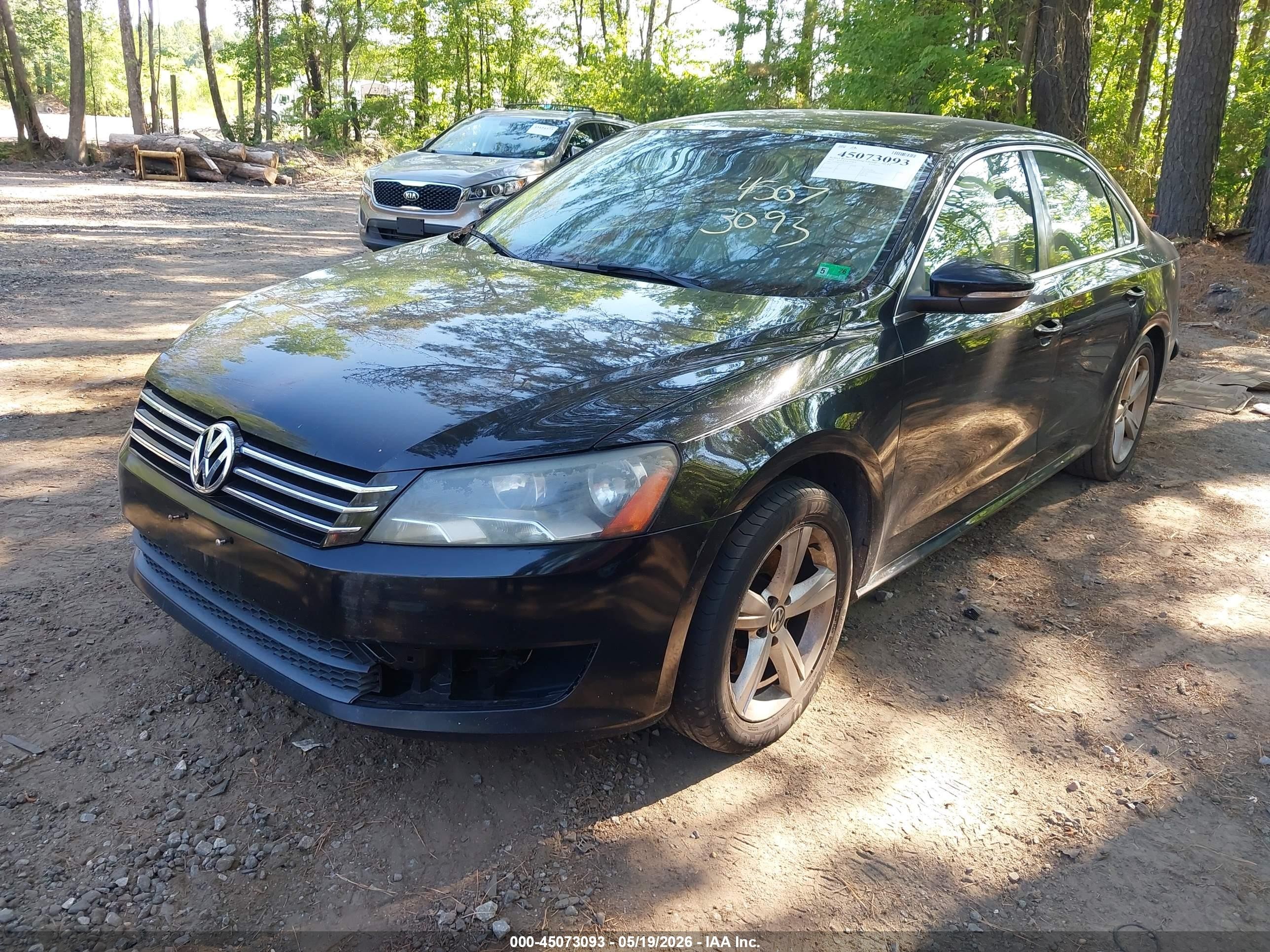 2012 Volkswagen Passat 2.5l Se Black vin: 1VWBH7A33CC019175
