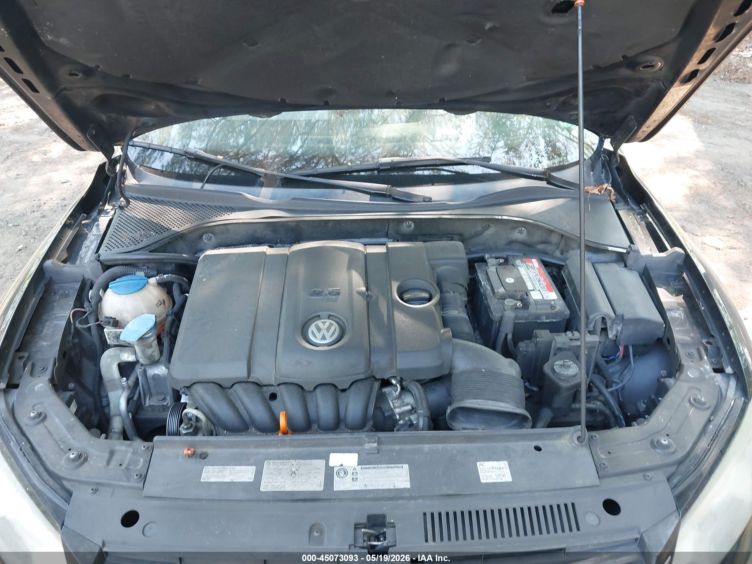 2012 Volkswagen Passat 2.5l Se Black vin: 1VWBH7A33CC019175