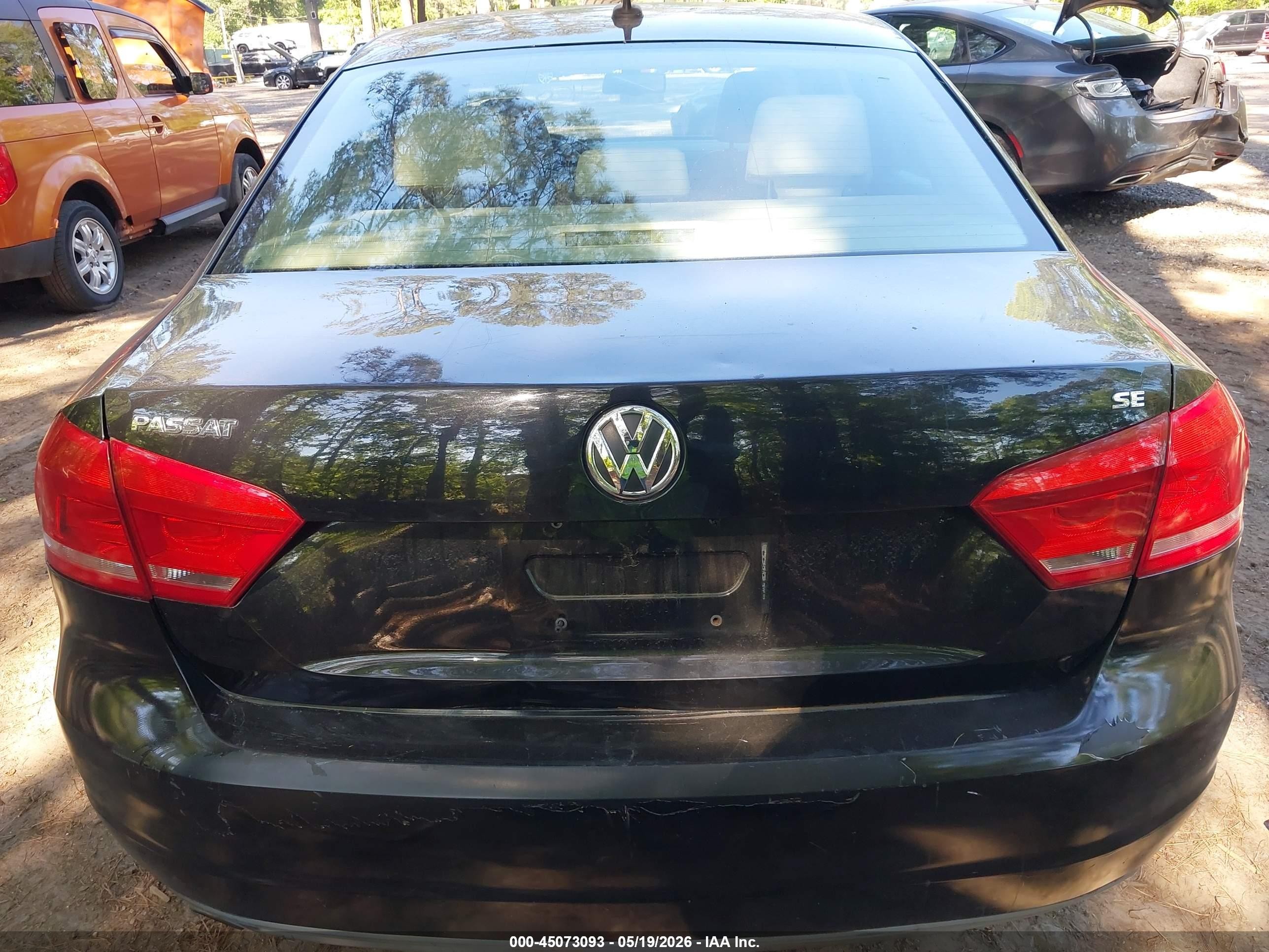 2012 Volkswagen Passat 2.5l Se Black vin: 1VWBH7A33CC019175