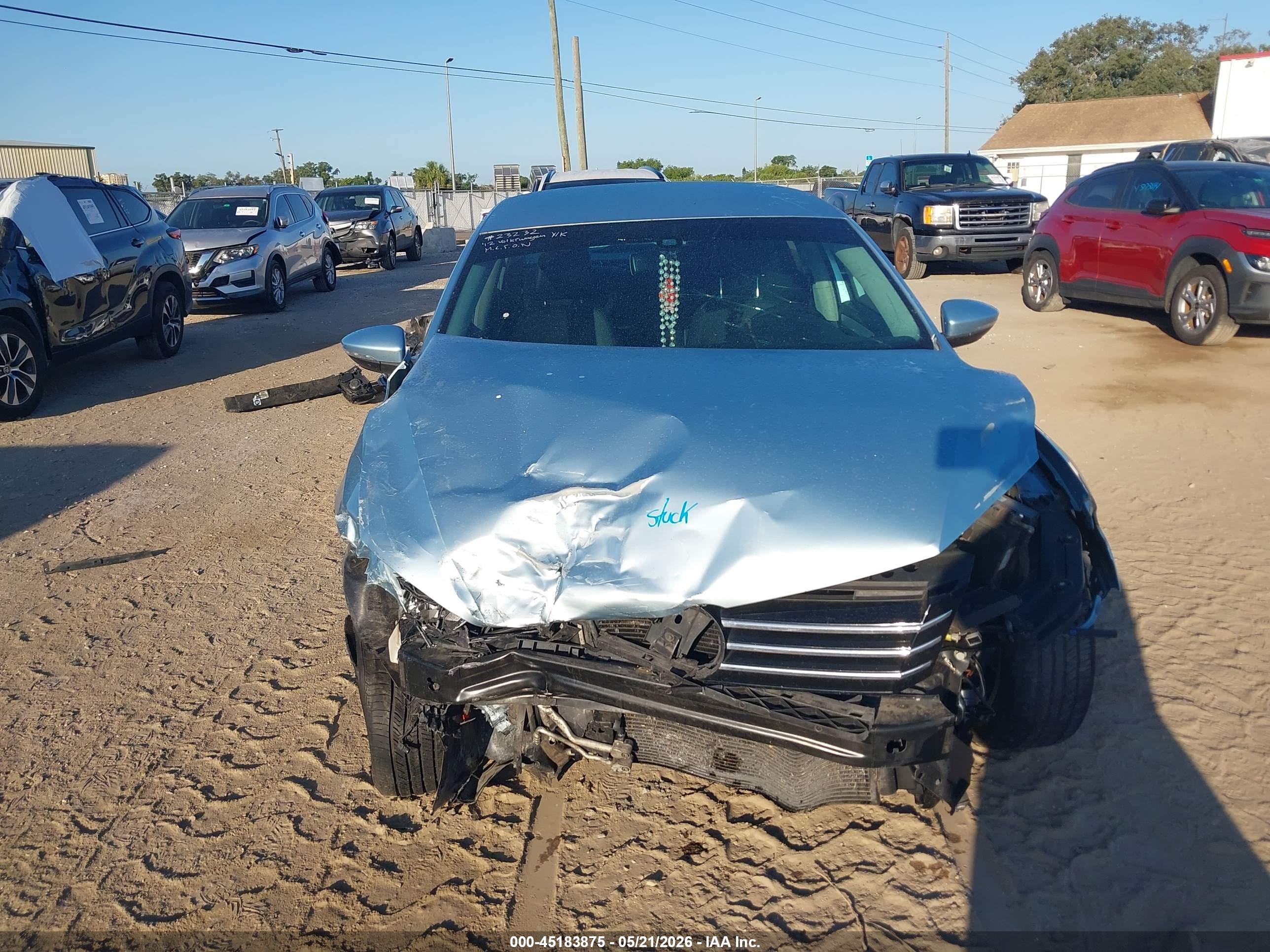 2012 Volkswagen Passat 2.5l Se Light Blue vin: 1VWBH7A33CC063788