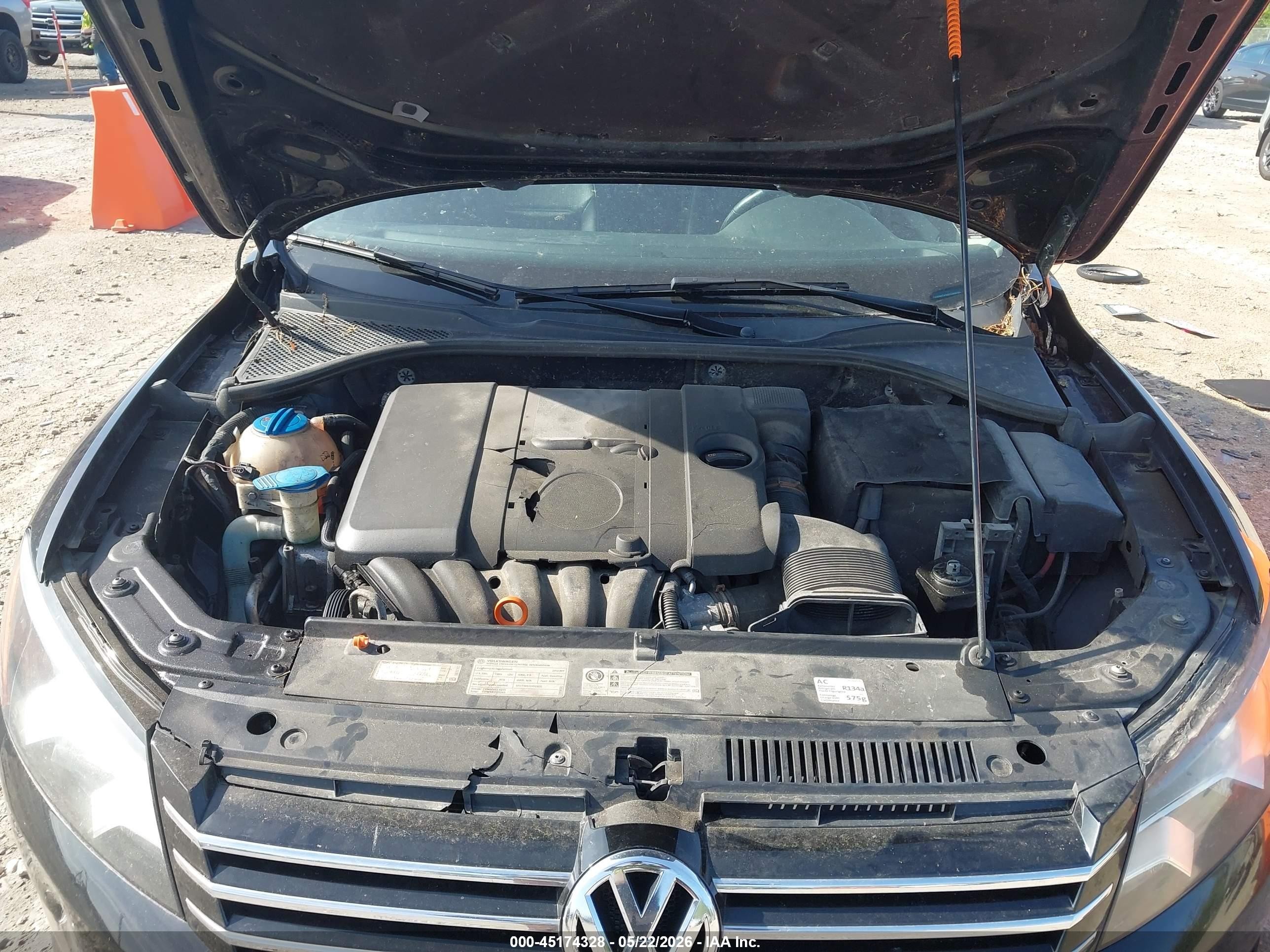 2012 Volkswagen Passat 2.5l Se Black vin: 1VWBH7A33CC068764