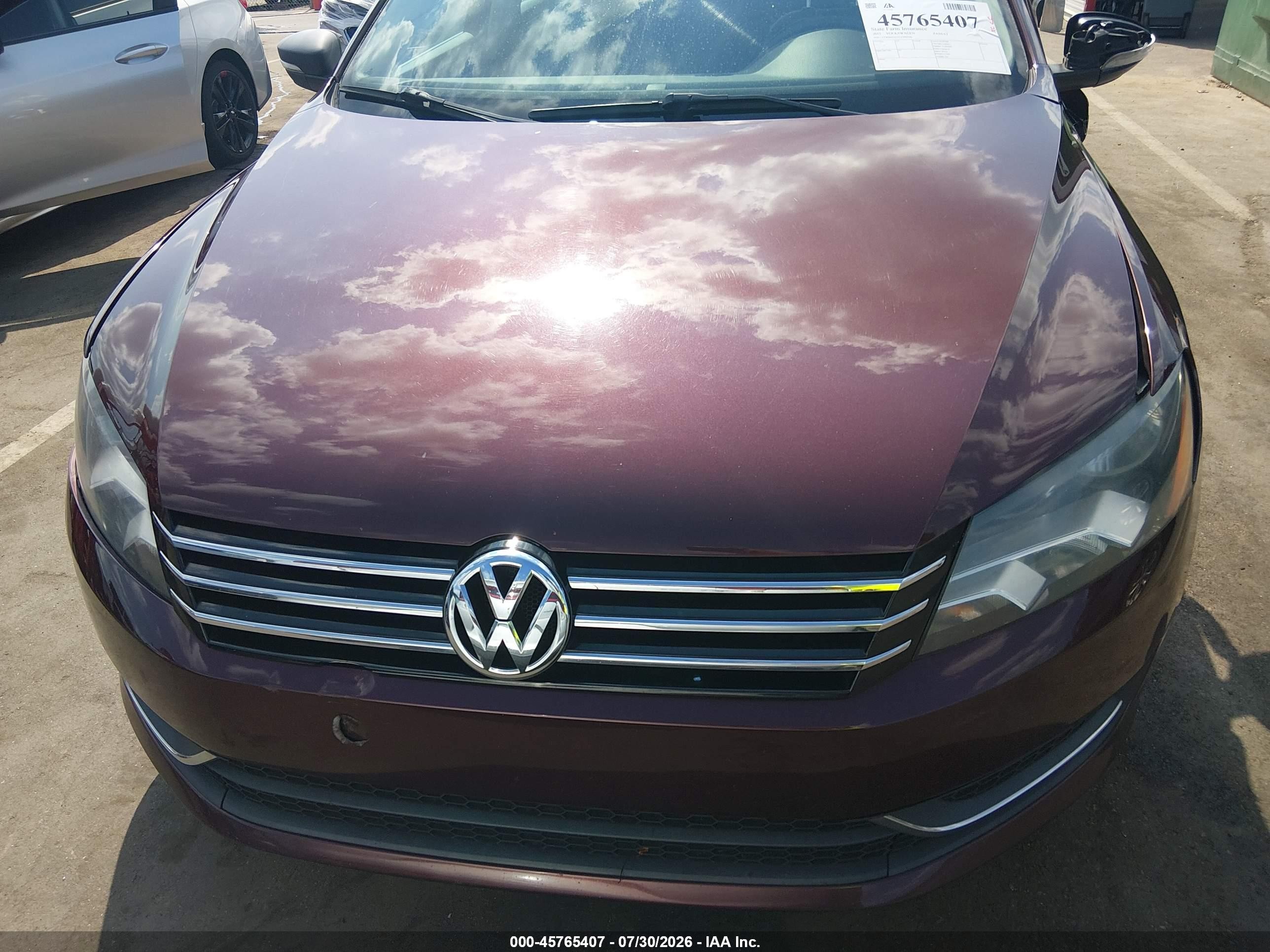 2012 Volkswagen Passat 2.5l Se Burgundy vin: 1VWBH7A33CC092546