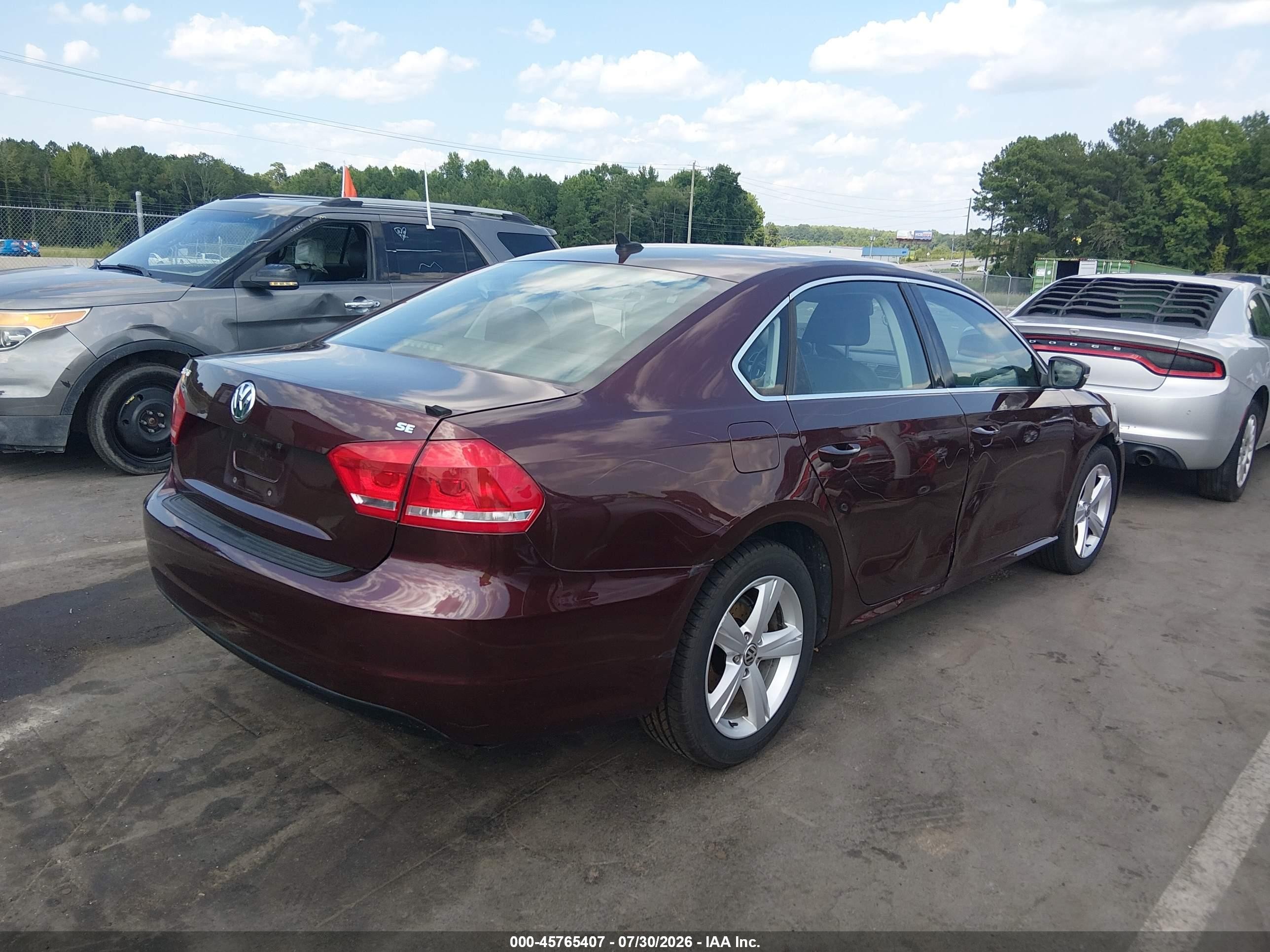 2012 Volkswagen Passat 2.5l Se Burgundy vin: 1VWBH7A33CC092546