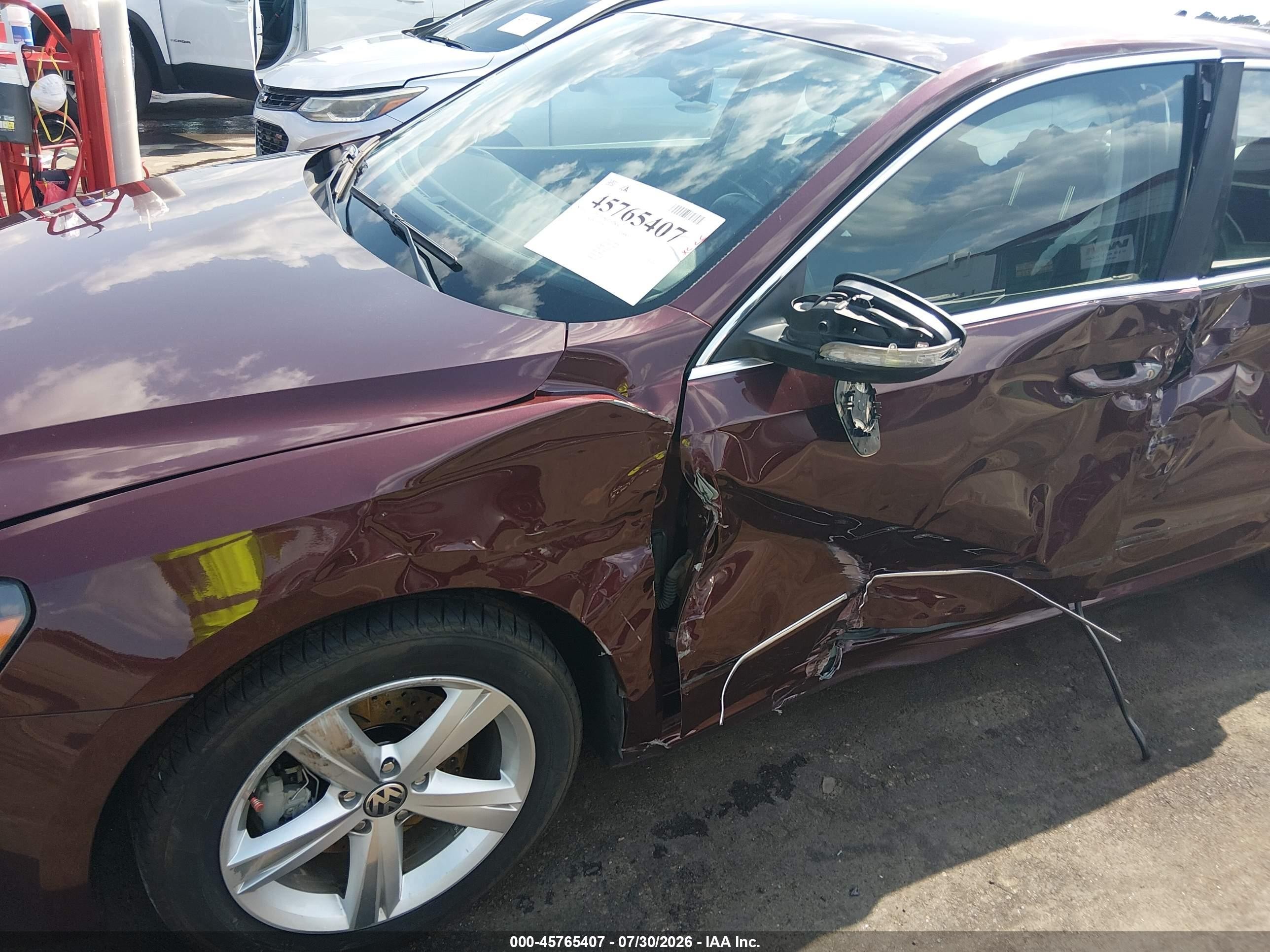 2012 Volkswagen Passat 2.5l Se Burgundy vin: 1VWBH7A33CC092546