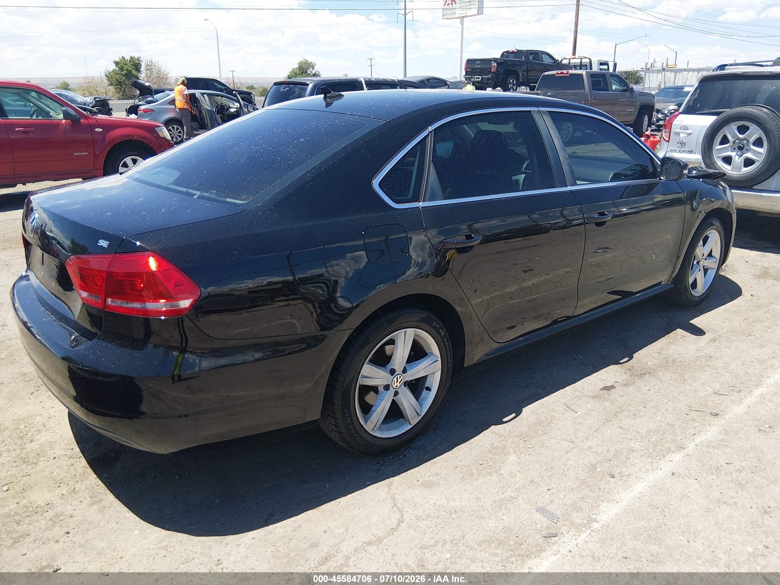 2013 Volkswagen Passat 2.5l Se Черный vin: 1VWBH7A33DC015984