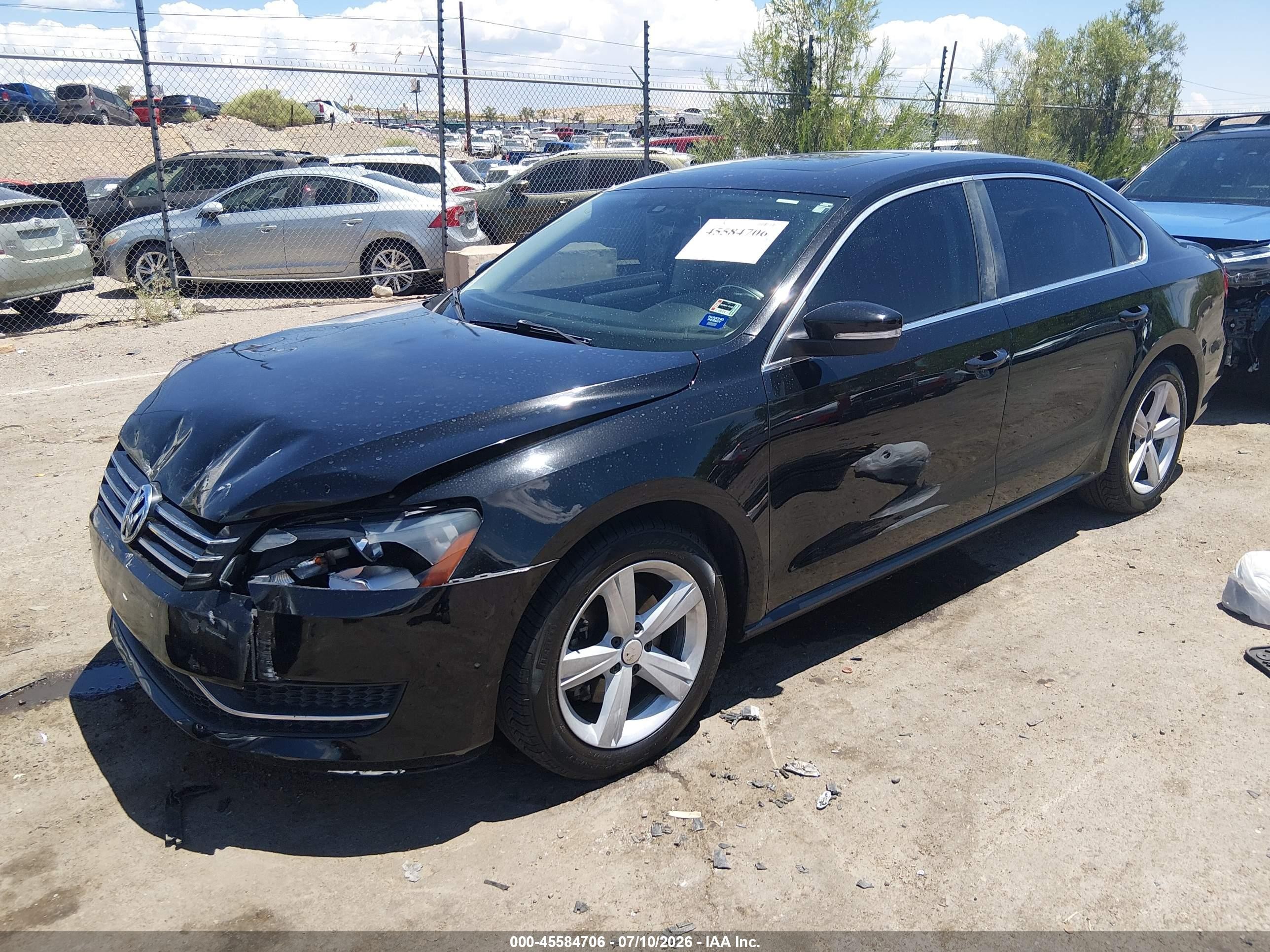 2013 Volkswagen Passat 2.5l Se Черный vin: 1VWBH7A33DC015984