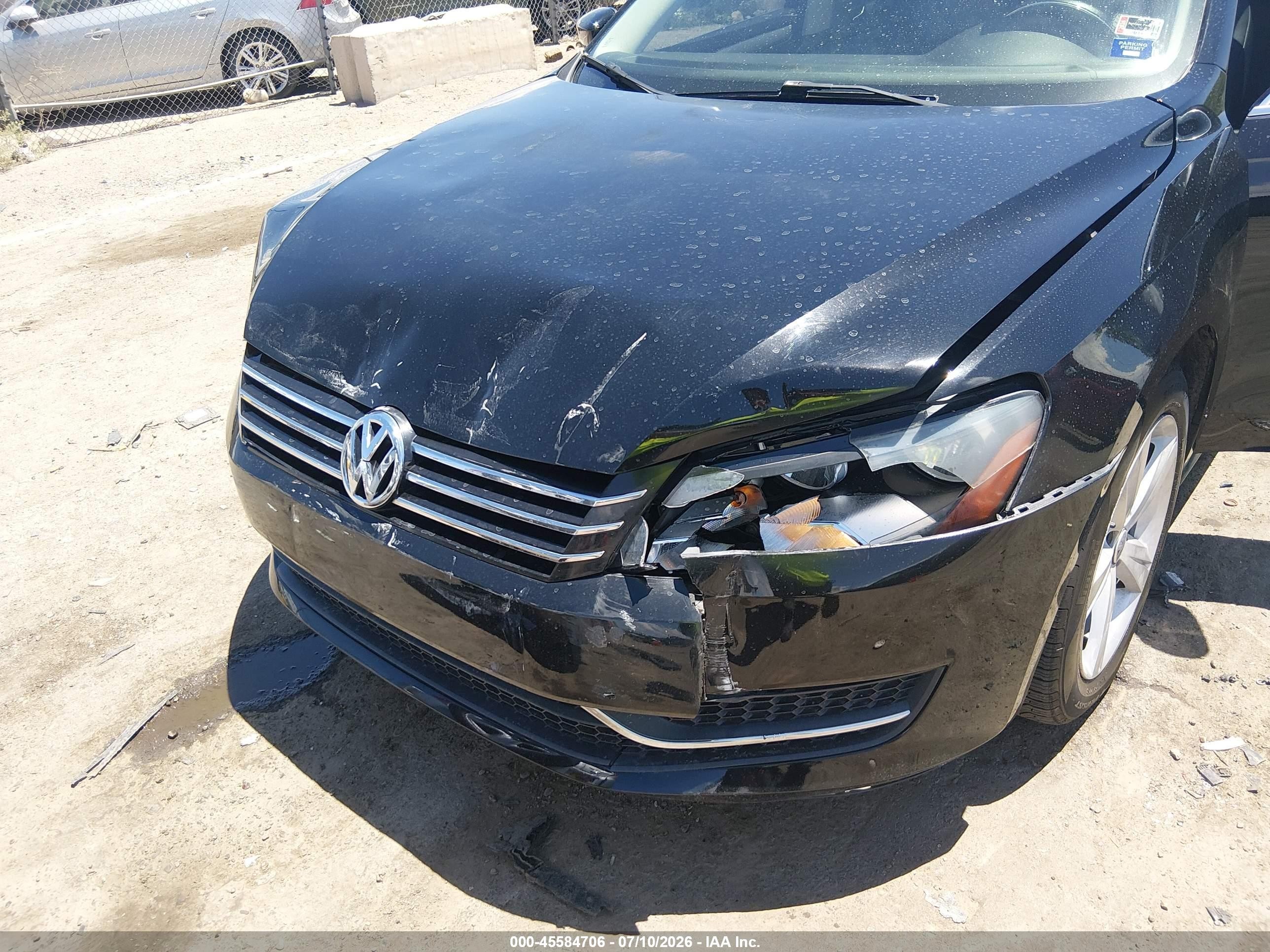 2013 Volkswagen Passat 2.5l Se Черный vin: 1VWBH7A33DC015984