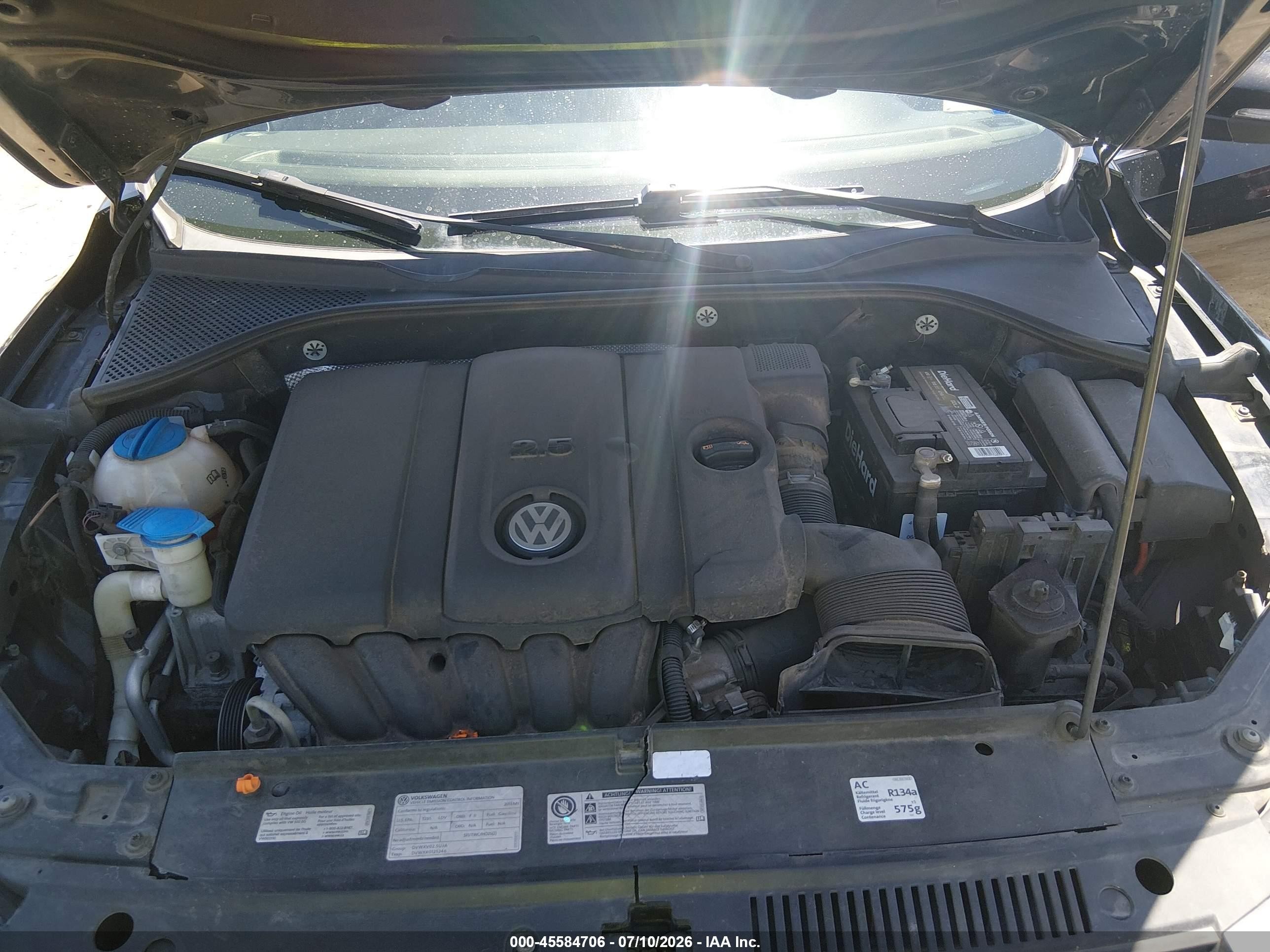 2013 Volkswagen Passat 2.5l Se Черный vin: 1VWBH7A33DC015984