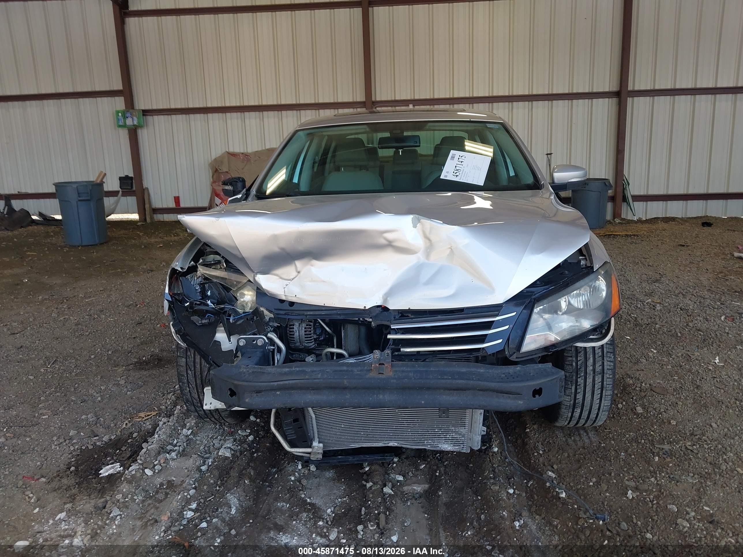 2013 Volkswagen Passat 2.5l Se Silver vin: 1VWBH7A33DC087364