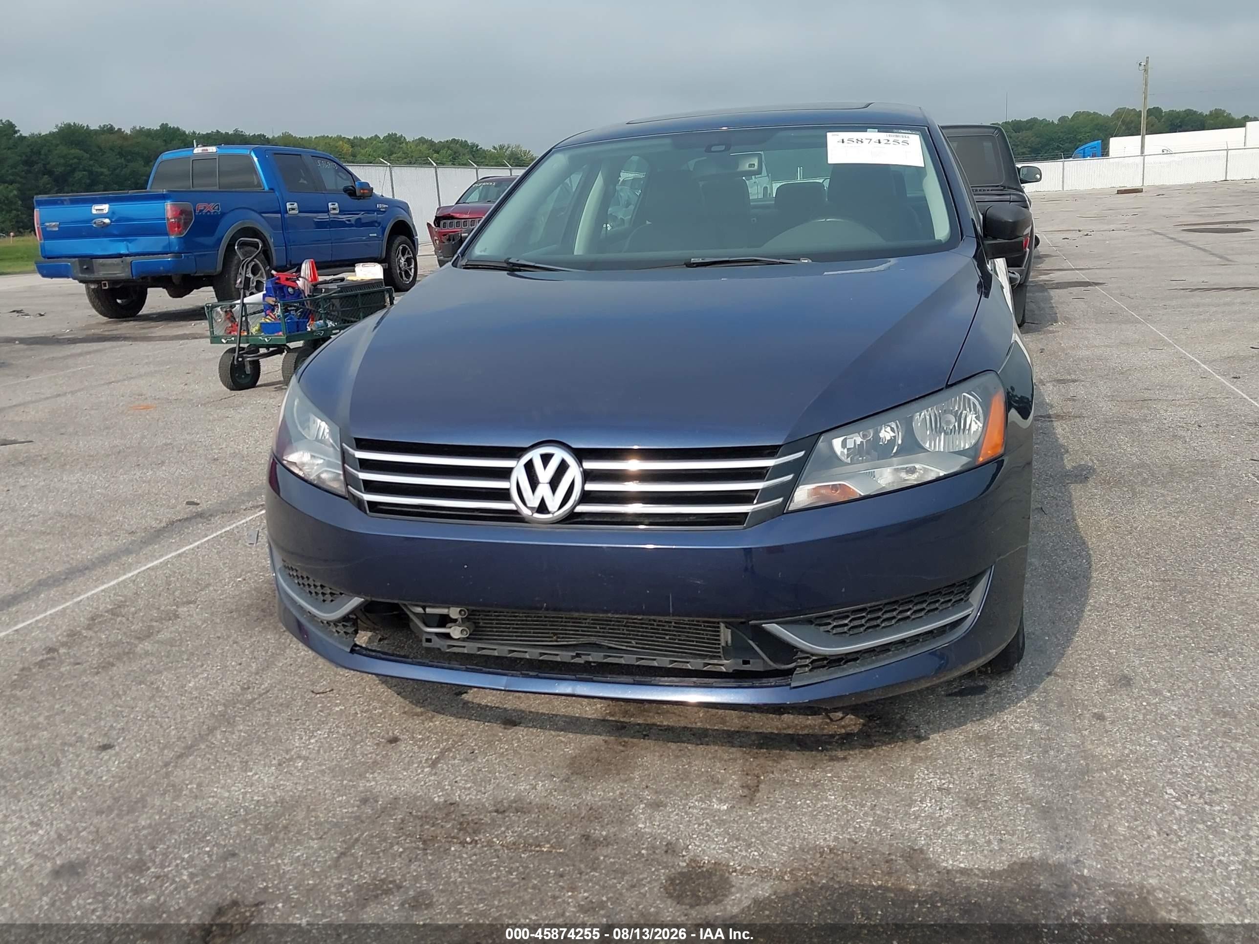 2013 Volkswagen Passat 2.5l Se Blue vin: 1VWBH7A33DC109184
