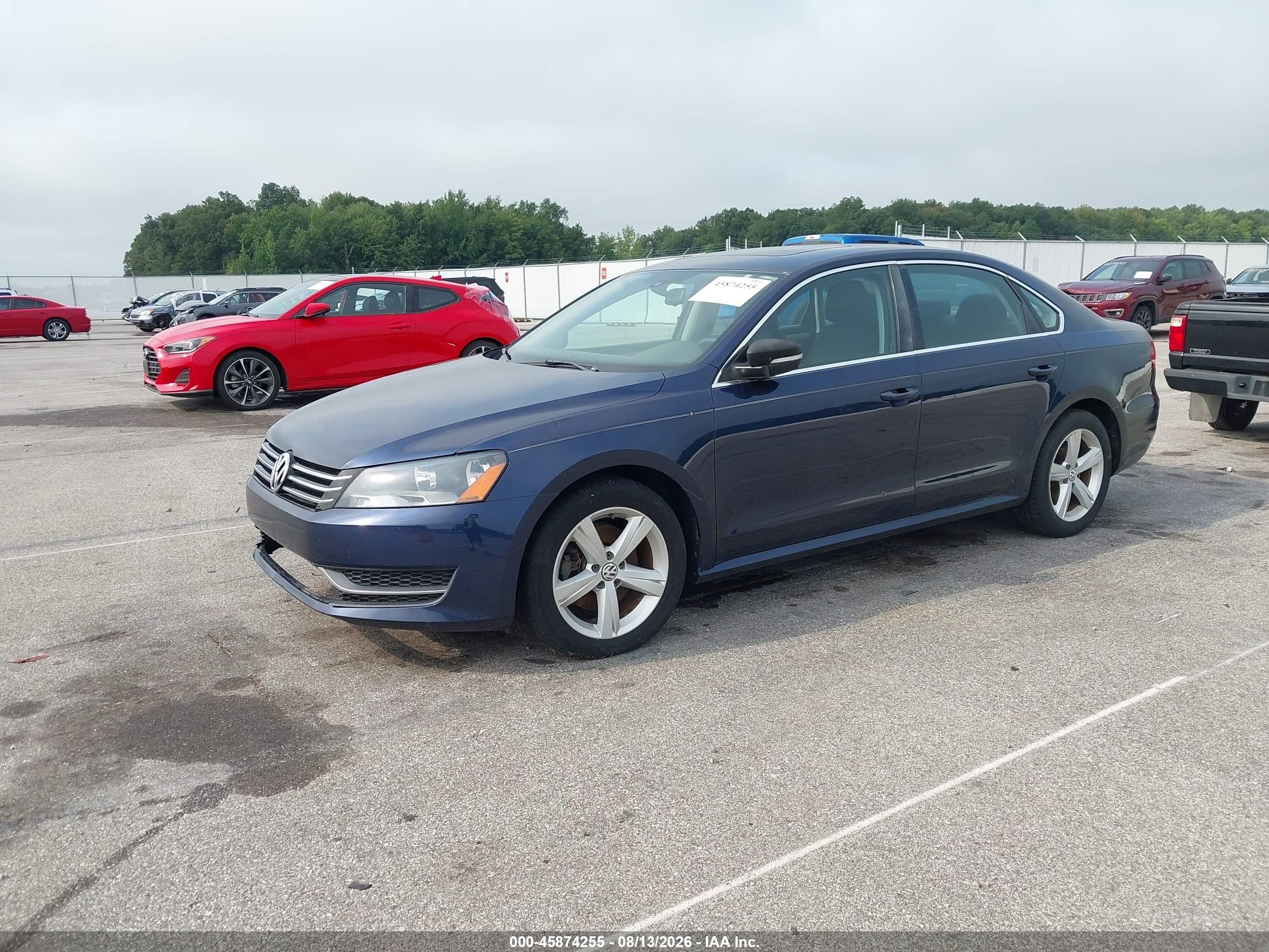 2013 Volkswagen Passat 2.5l Se Blue vin: 1VWBH7A33DC109184