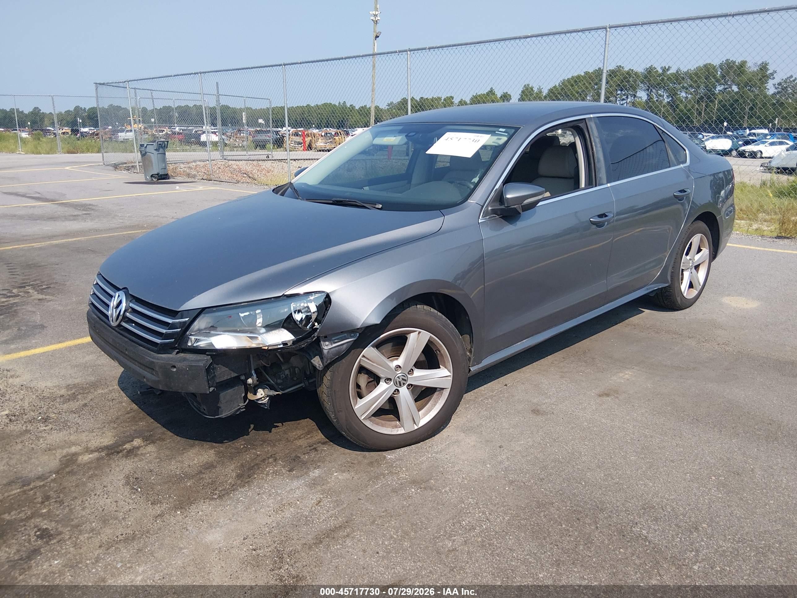 2012 Volkswagen Passat 2.5l Se Gray vin: 1VWBH7A34CC032680