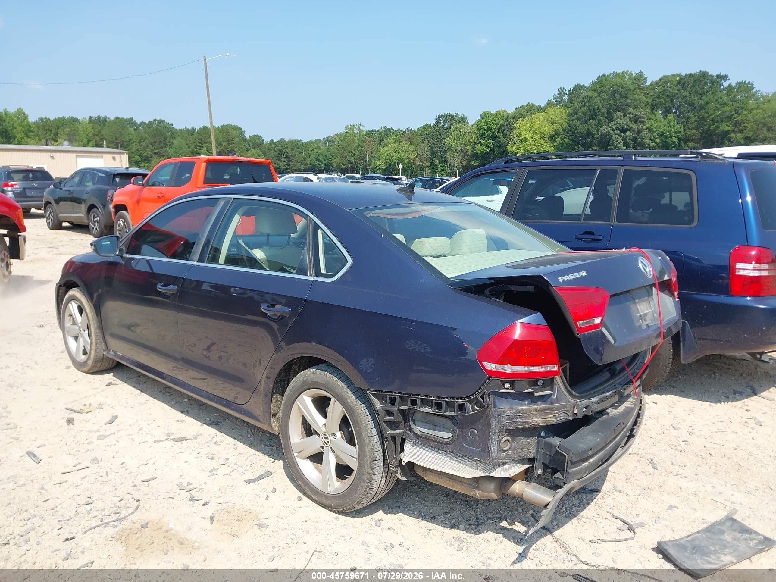 2012 Volkswagen Passat 2.5l Se Dark Blue vin: 1VWBH7A34CC069342