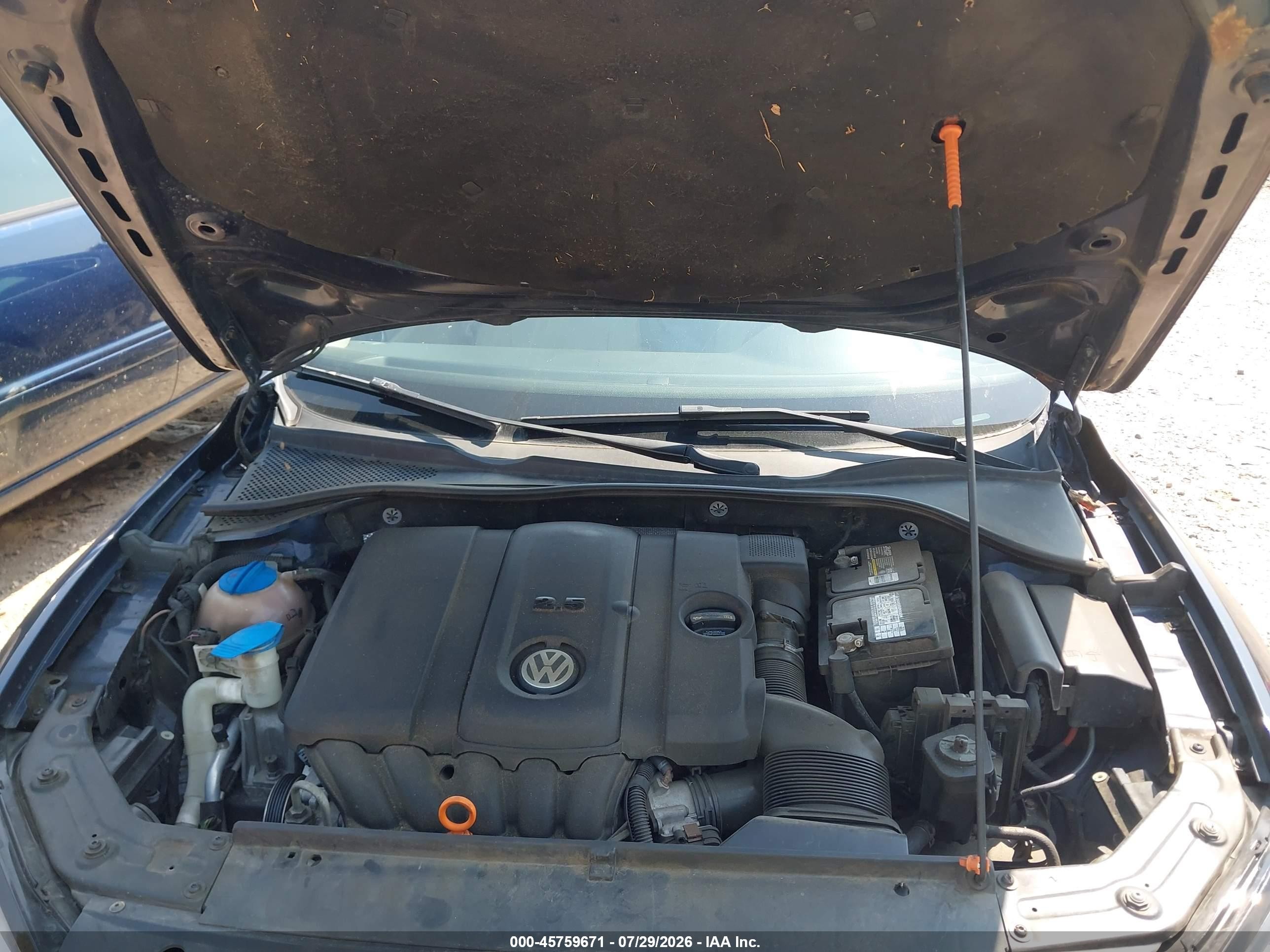 2012 Volkswagen Passat 2.5l Se Dark Blue vin: 1VWBH7A34CC069342