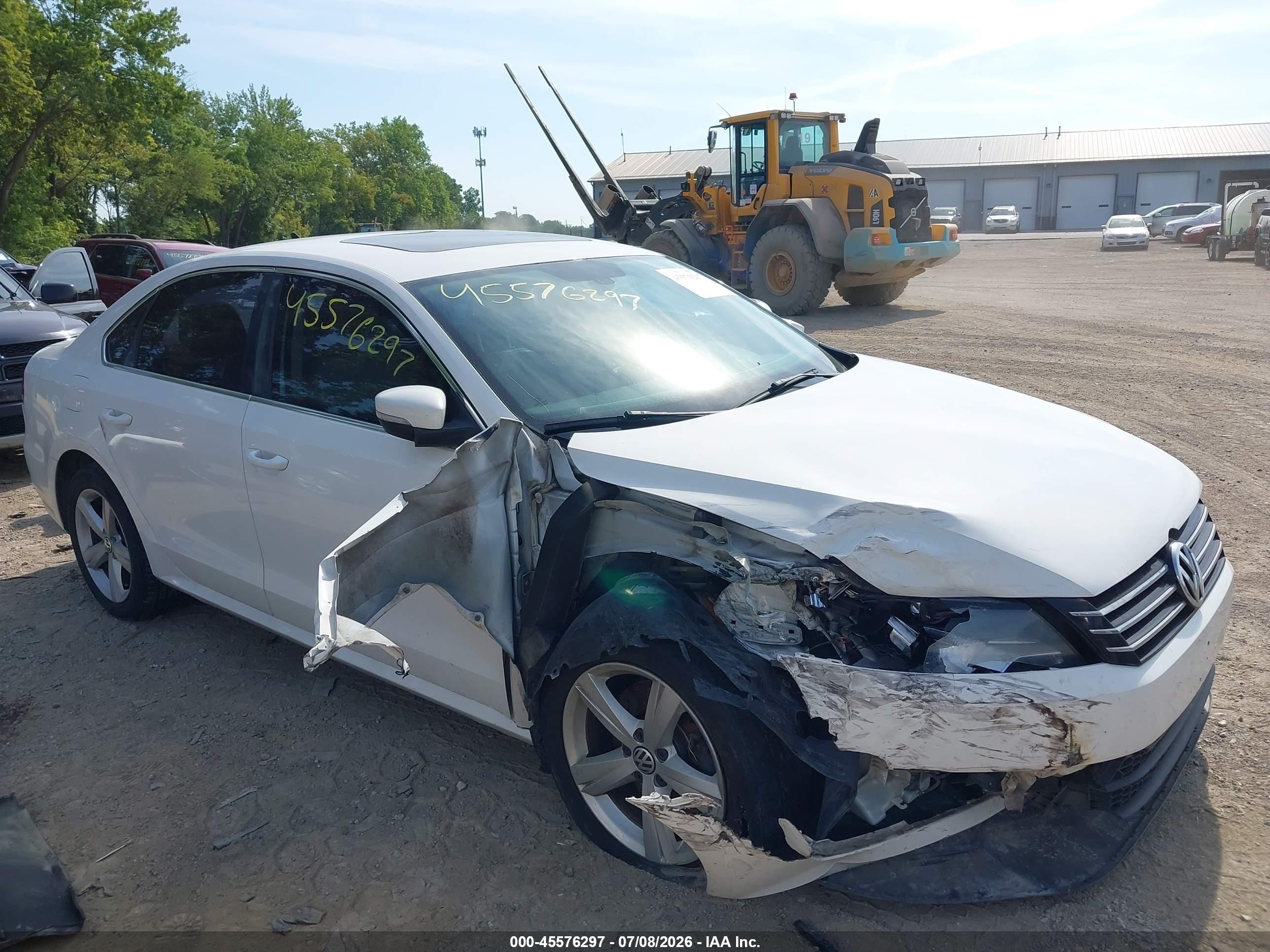 2013 Volkswagen Passat 2.5l Se White vin: 1VWBH7A34DC071075