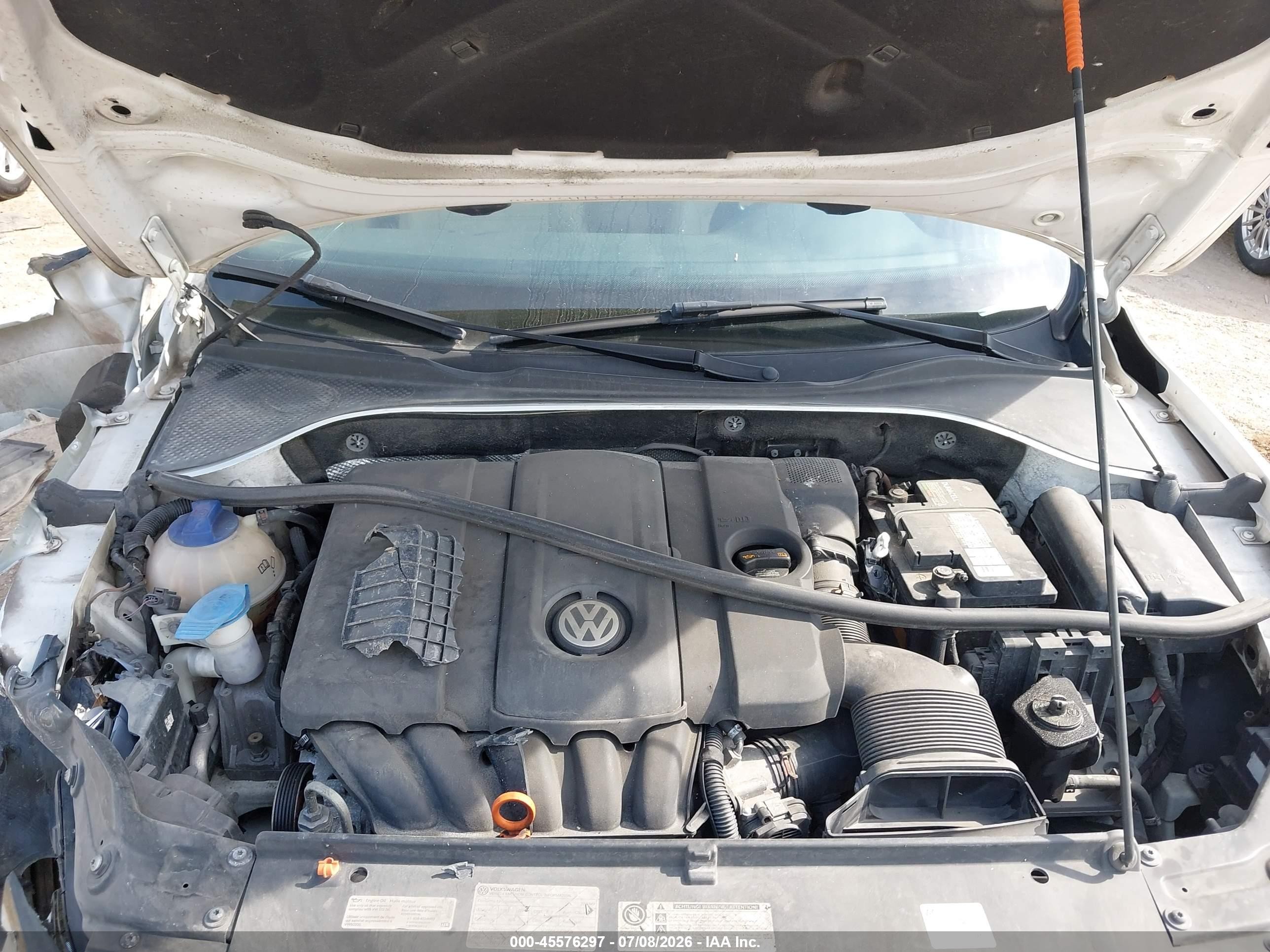 2013 Volkswagen Passat 2.5l Se White vin: 1VWBH7A34DC071075