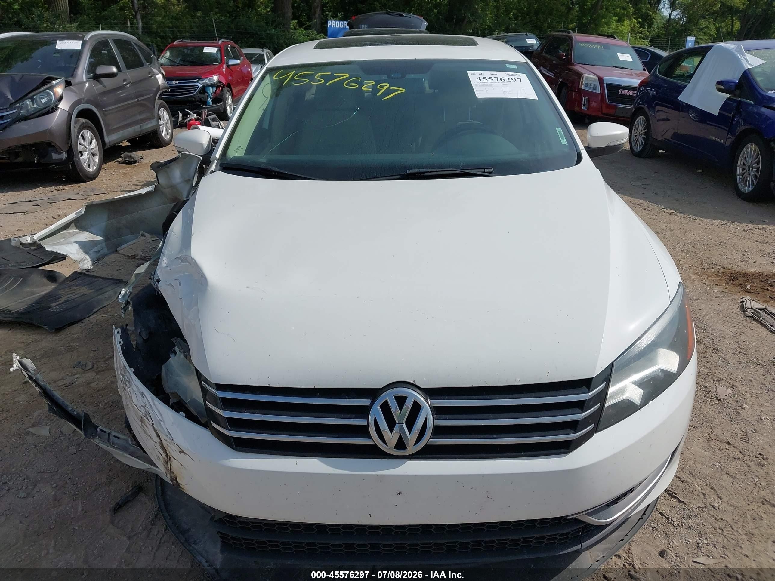 2013 Volkswagen Passat 2.5l Se White vin: 1VWBH7A34DC071075